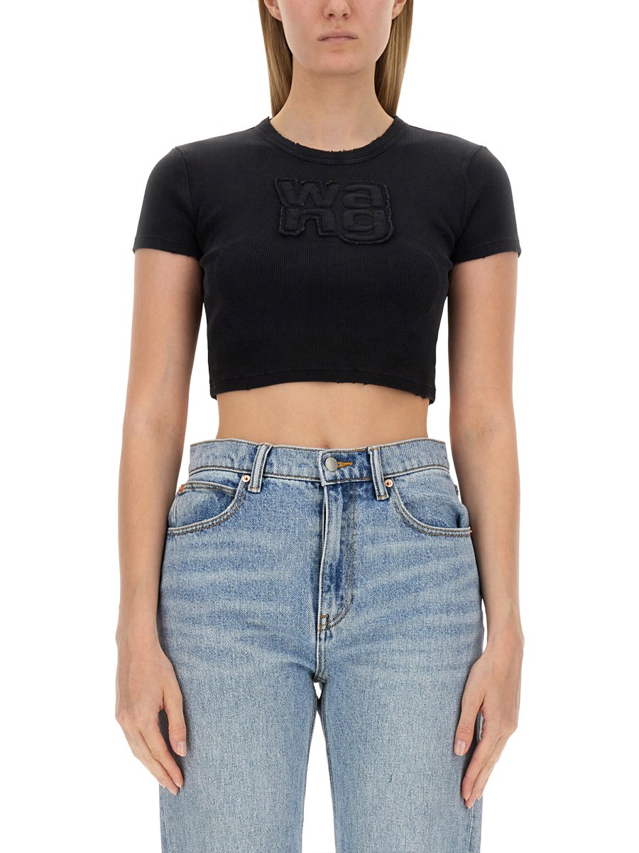 ALEXANDERWANG.T T-SHIRT IN JERSEY DI COTONE CON LOGO