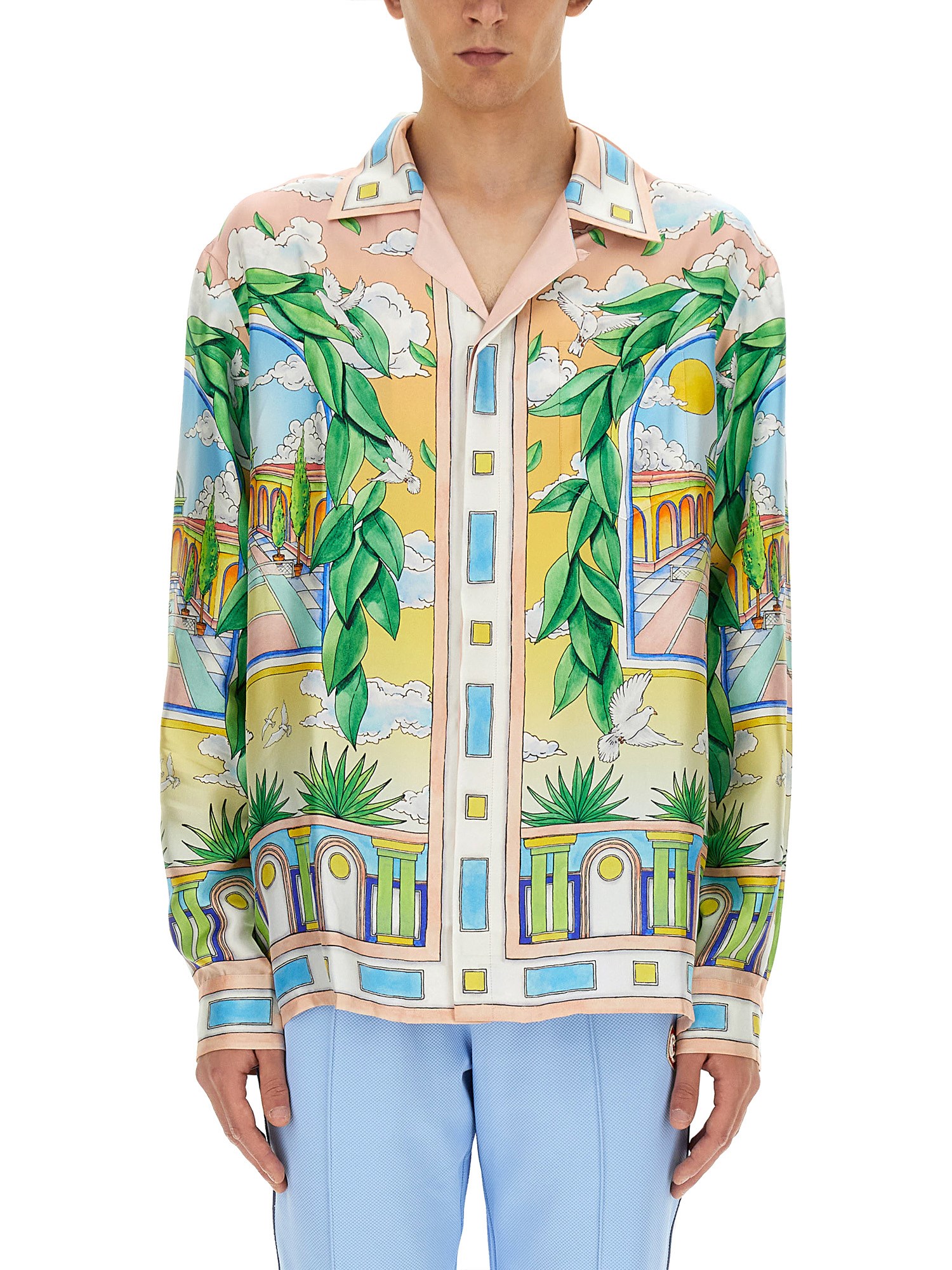 Shop Casablanca Printed Shirt In Multicolour