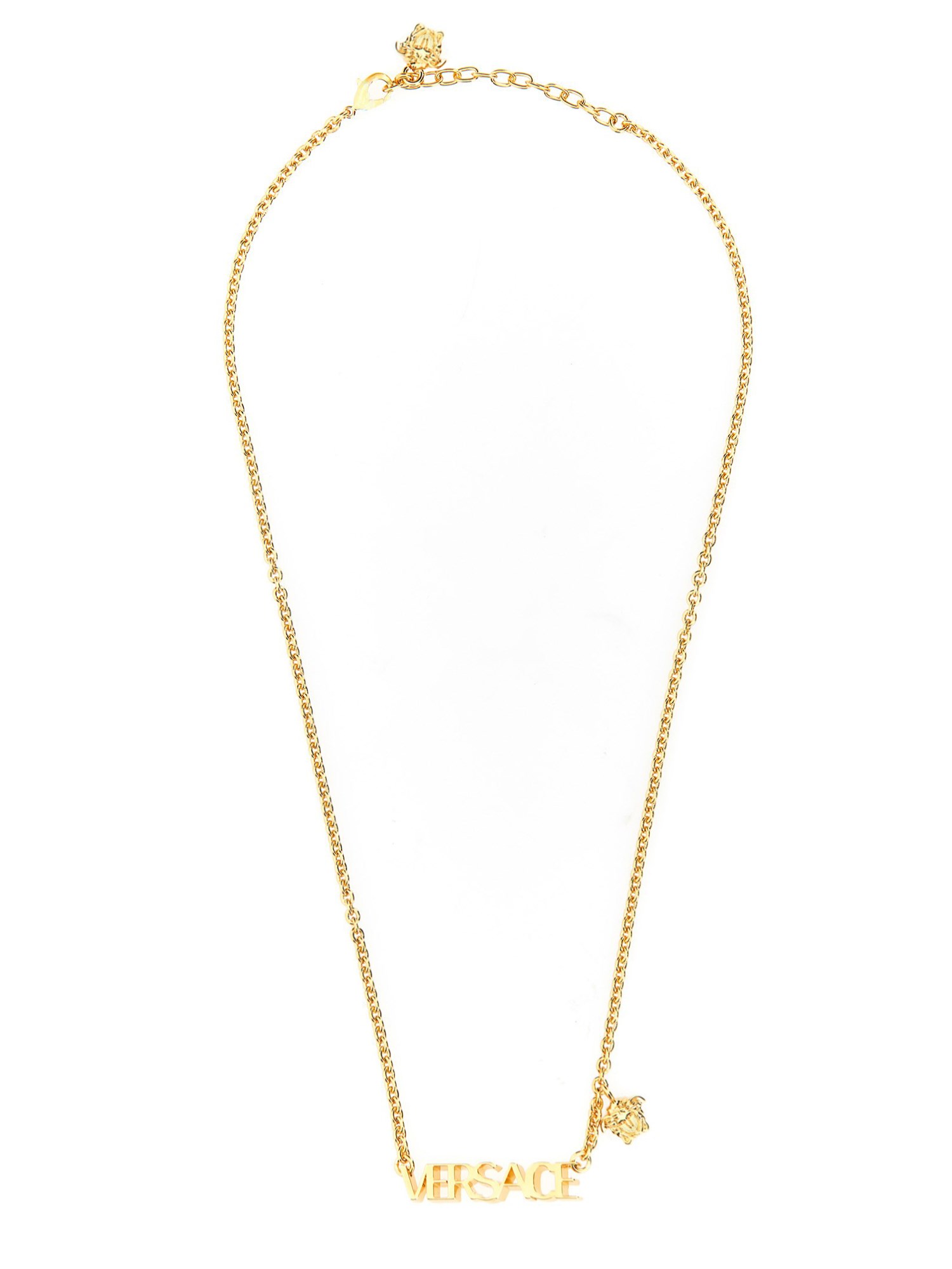 Shop Versace Loged Necklace. In Gold