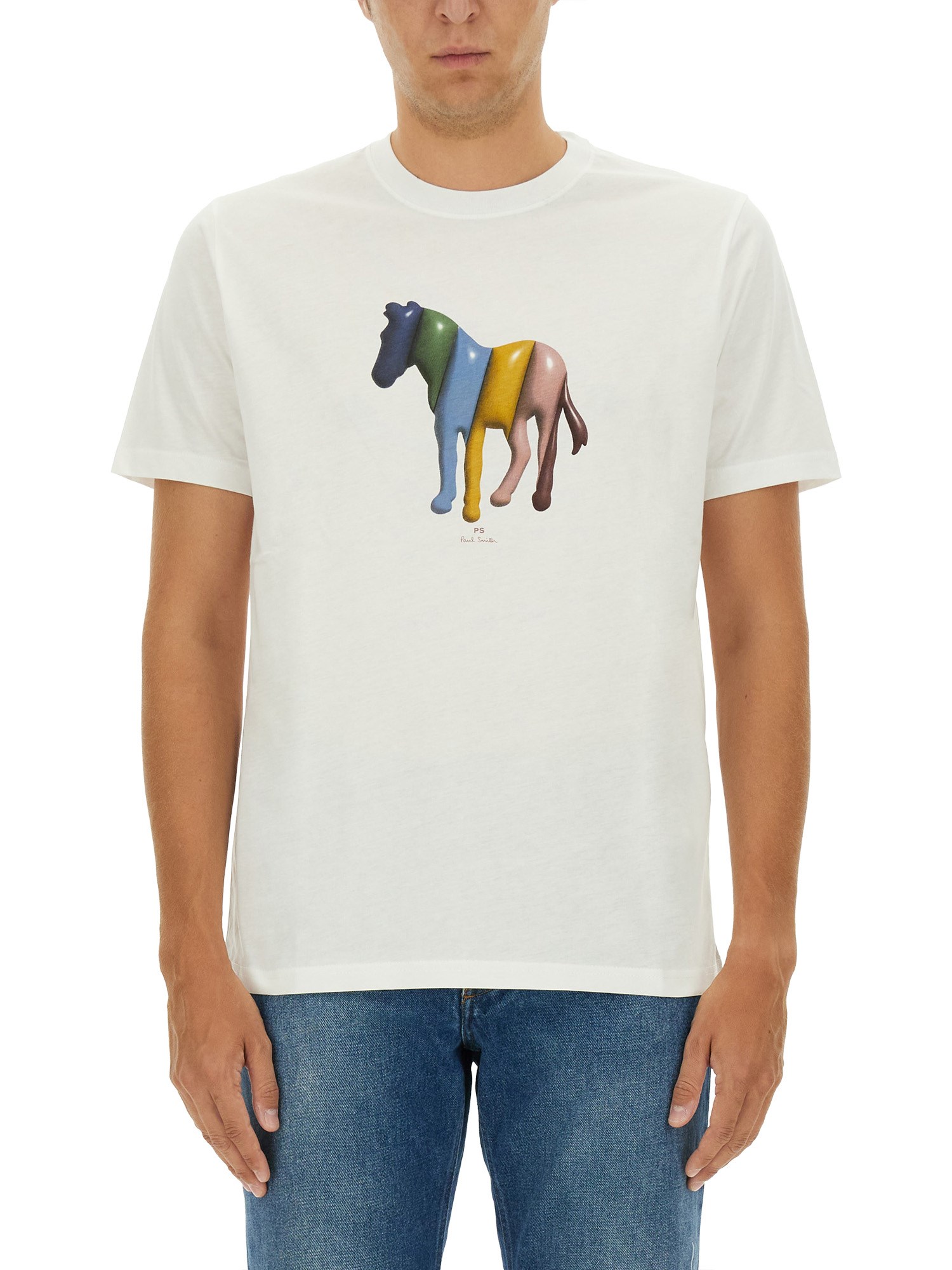 Shop Ps By Paul Smith "zebra" T-shirt In White