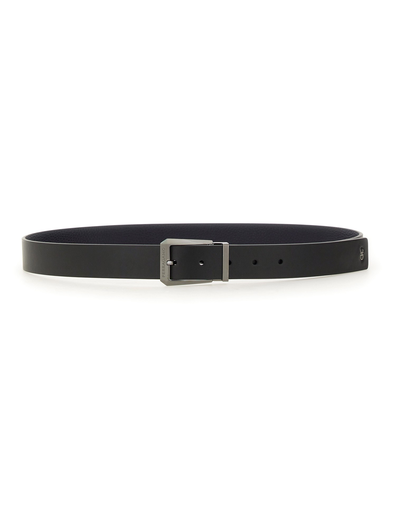 Ferragamo Classic Leather Belt For Men In Black