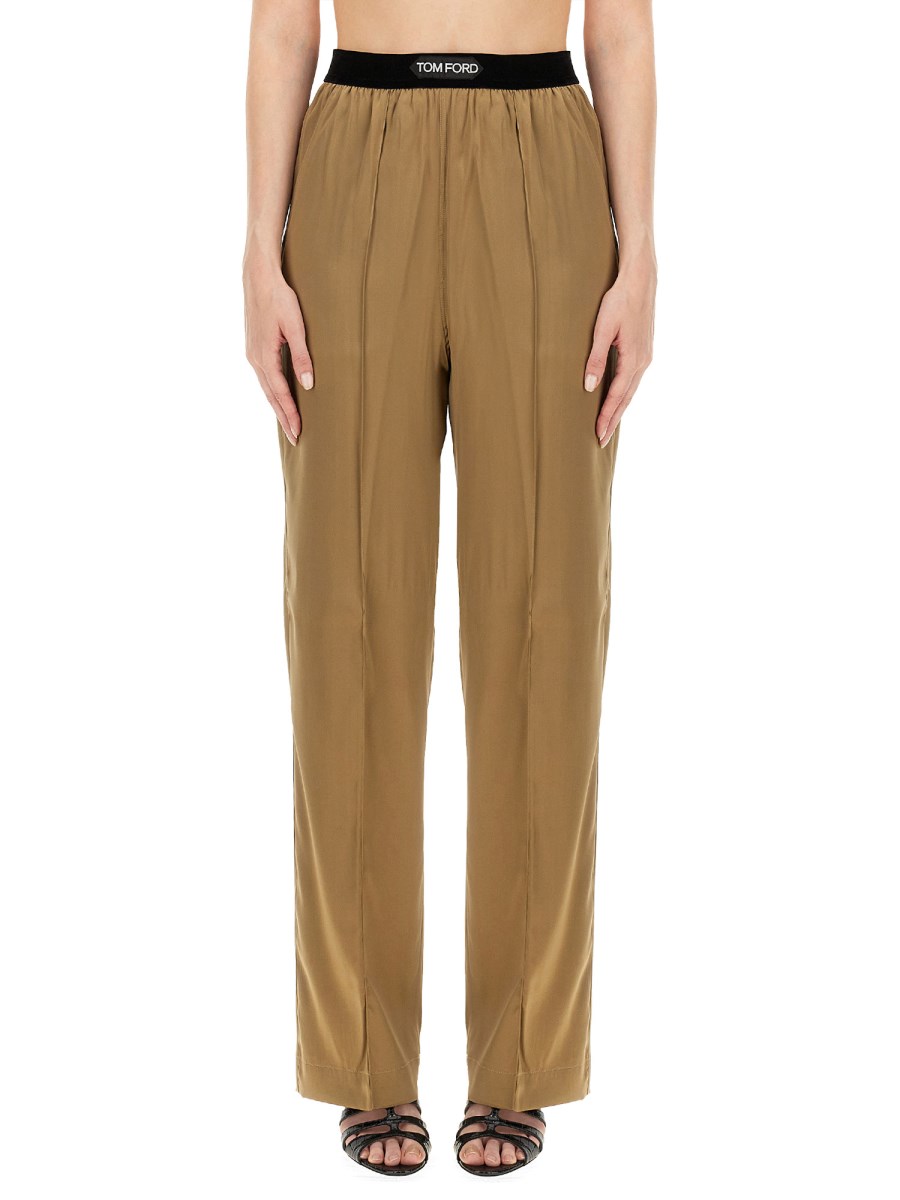 TOM FORD PANTALONE IN SATIN DI SETA