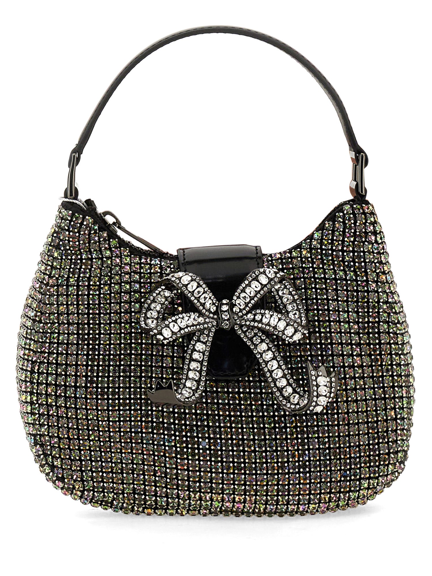 Self-portrait Multi Rhinestone Crescent Micro Bag In Multicolour