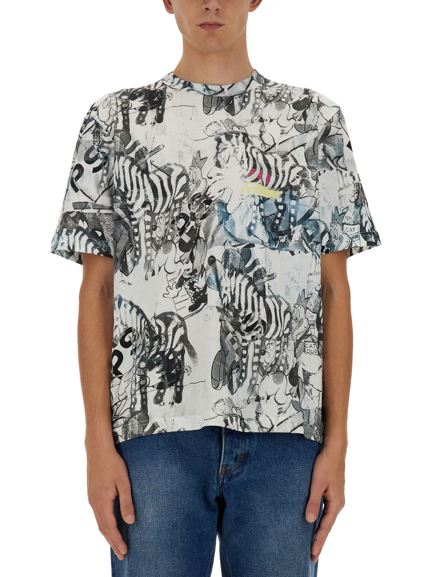 Shop Ps By Paul Smith "zebra" T-shirt In Grey