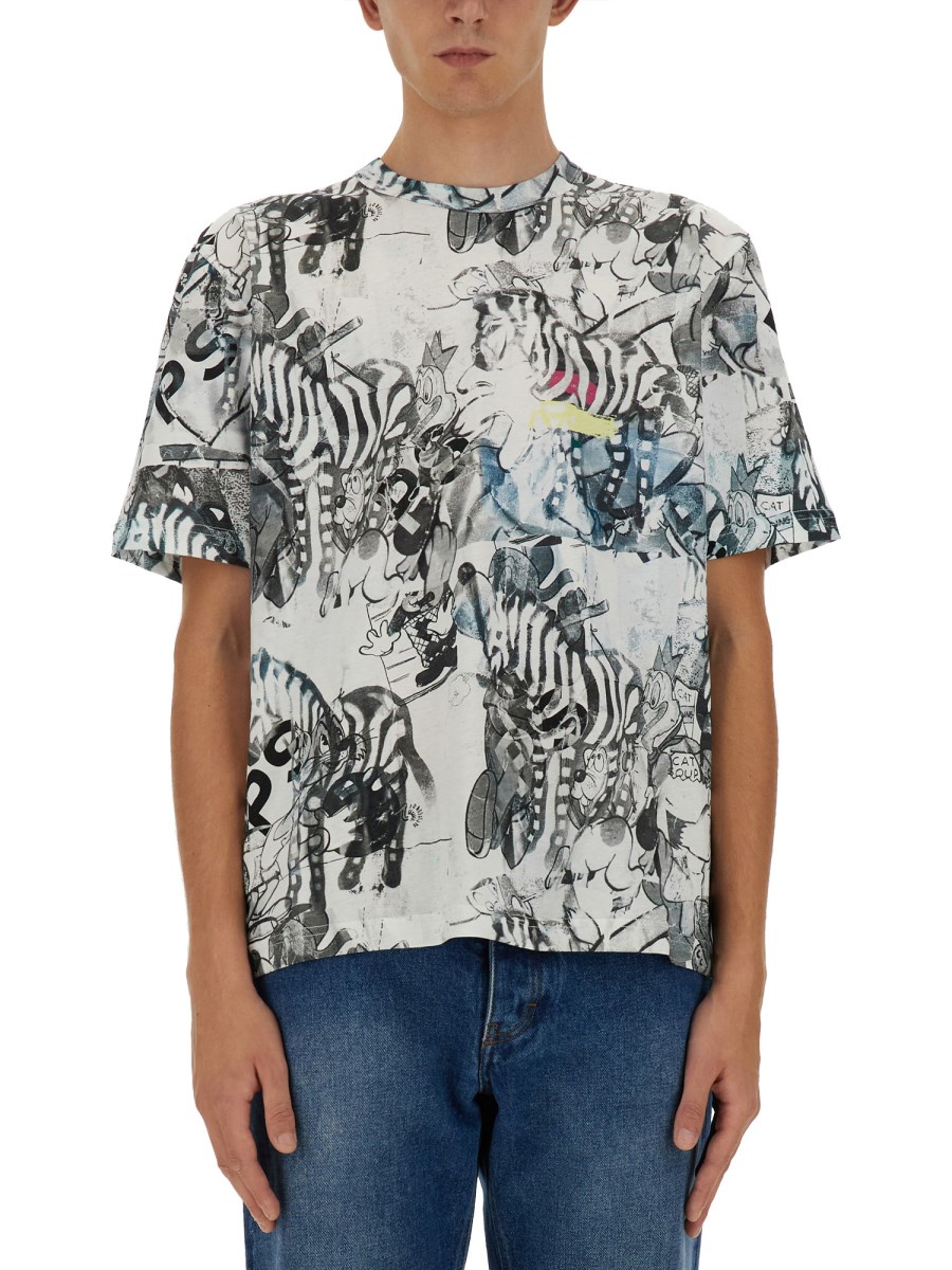 PS BY PAUL SMITH T-SHIRT "ZEBRA" IN COTONE