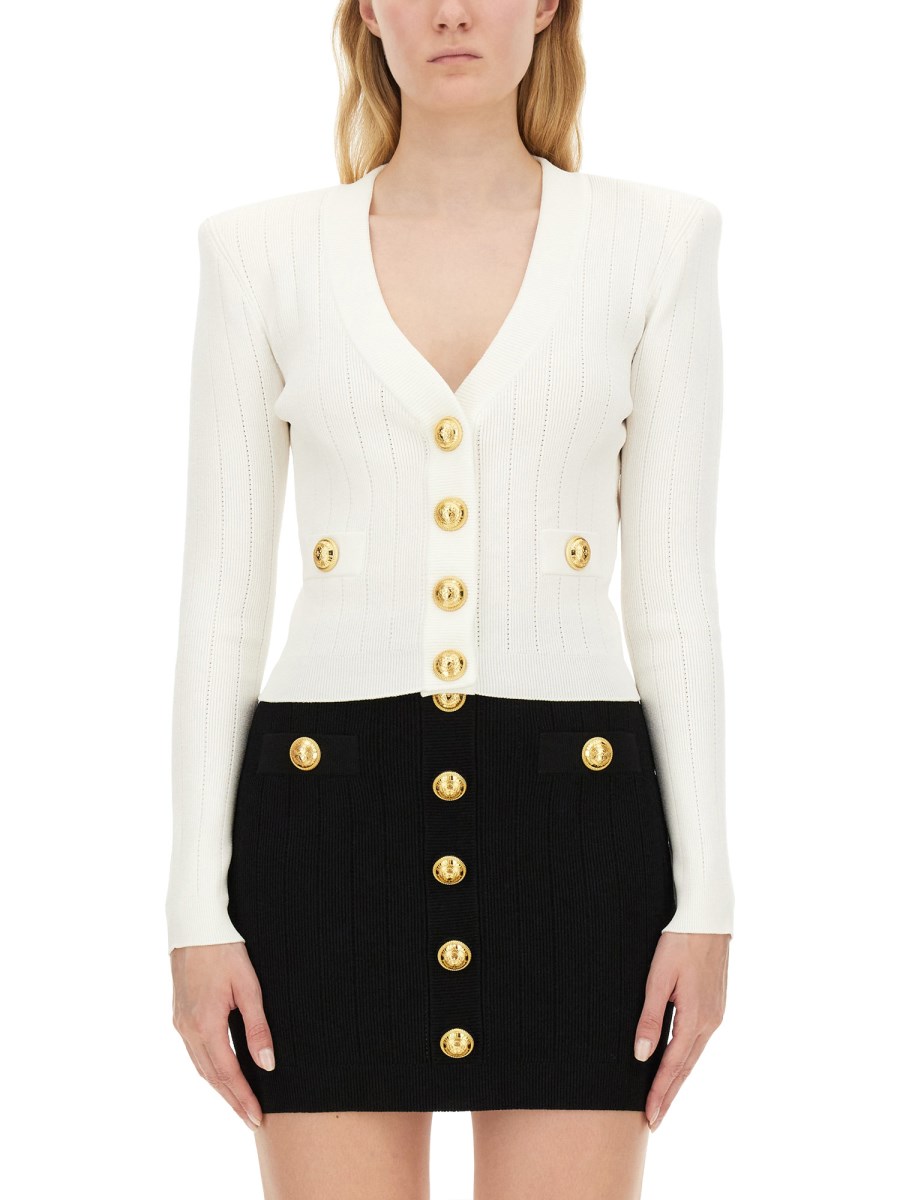 BALMAIN CARDIGAN CROPPED