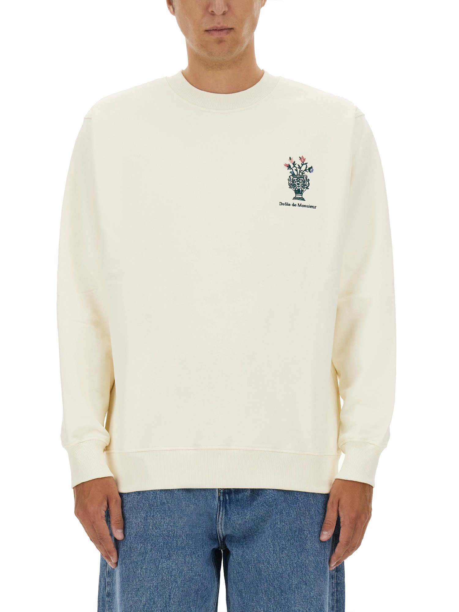 Shop Drôle De Monsieur Sweatshirt With Logo In Beige