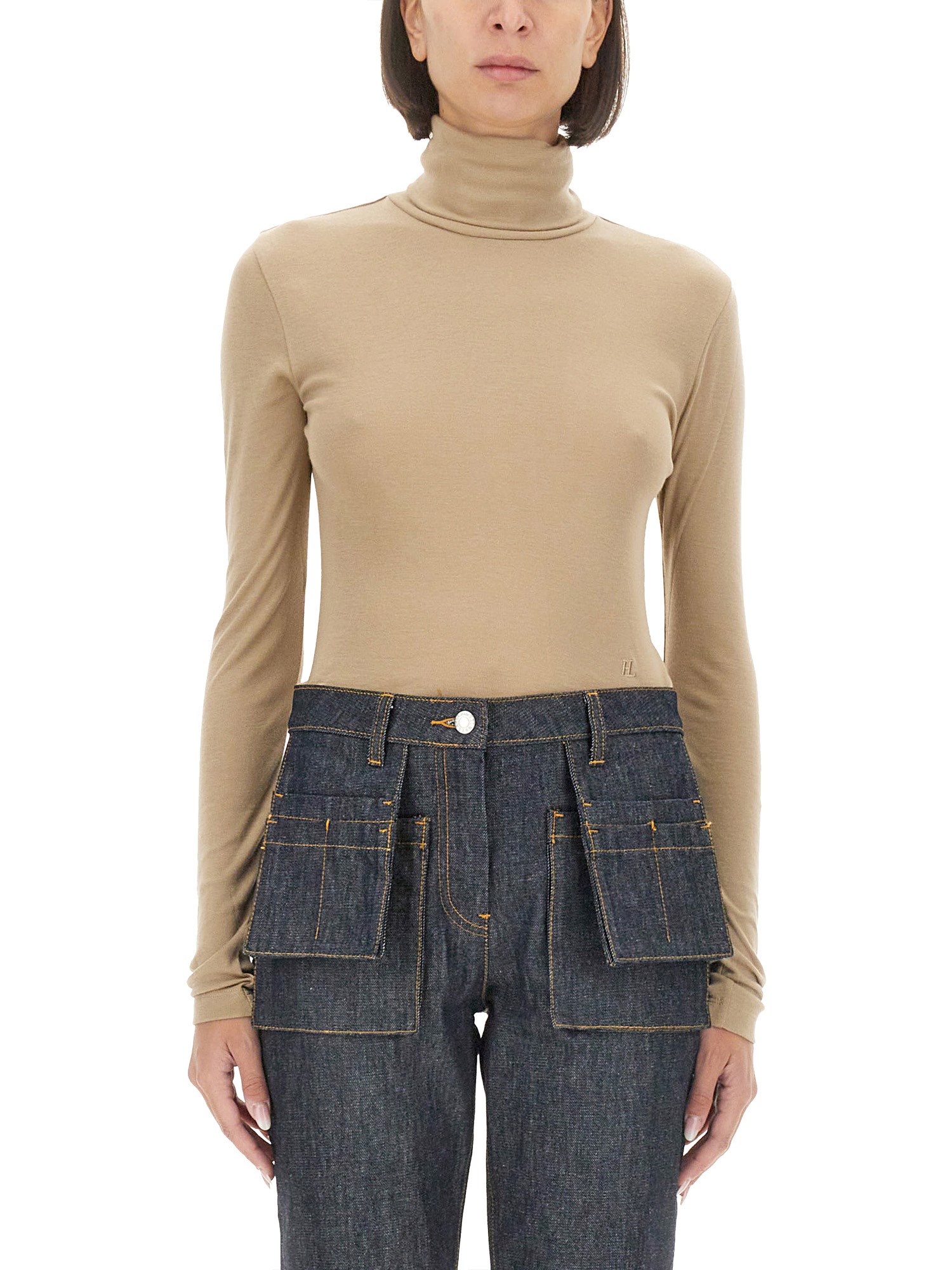 Helmut Lang Slim Fit T-shirt In Beige