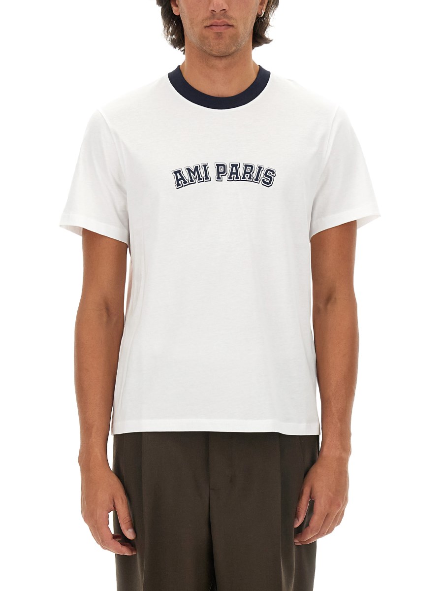 AMI PARIS T-SHIRT IN COTONE CON LOGO