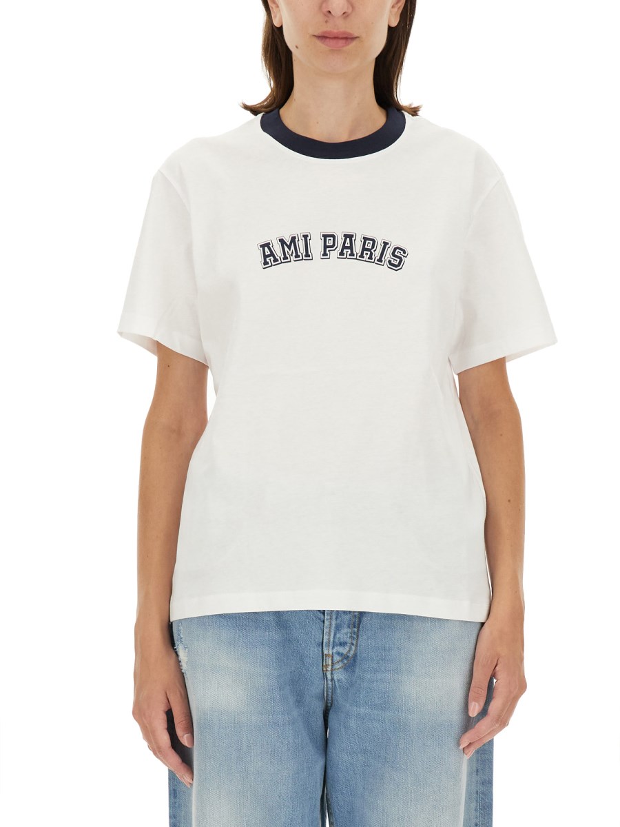 AMI PARIS T-SHIRT IN COTONE CON LOGO