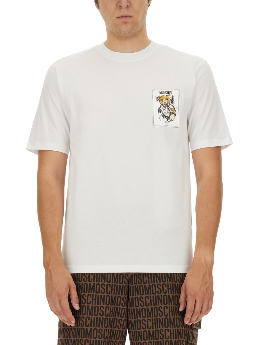 MOSCHINO T-SHIRT IN COTONE CON LOGO