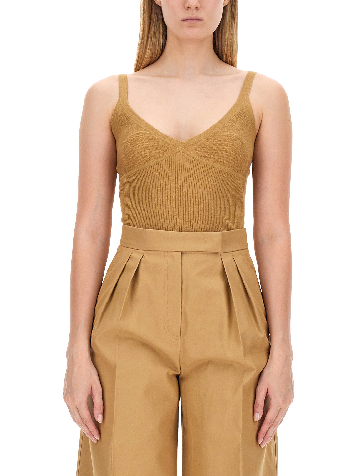 Shop Max Mara Top Gallura In Beige