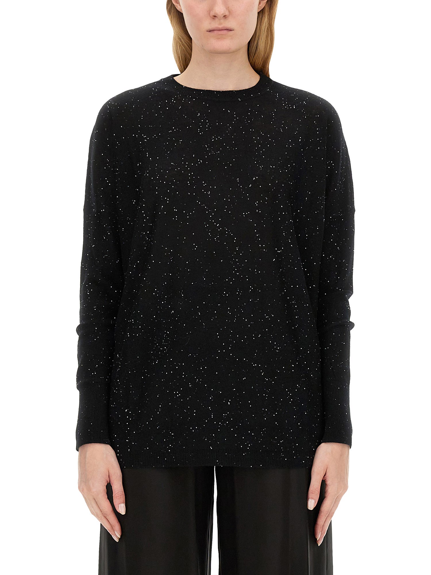 Shop Fabiana Filippi Wool Sweater In Black