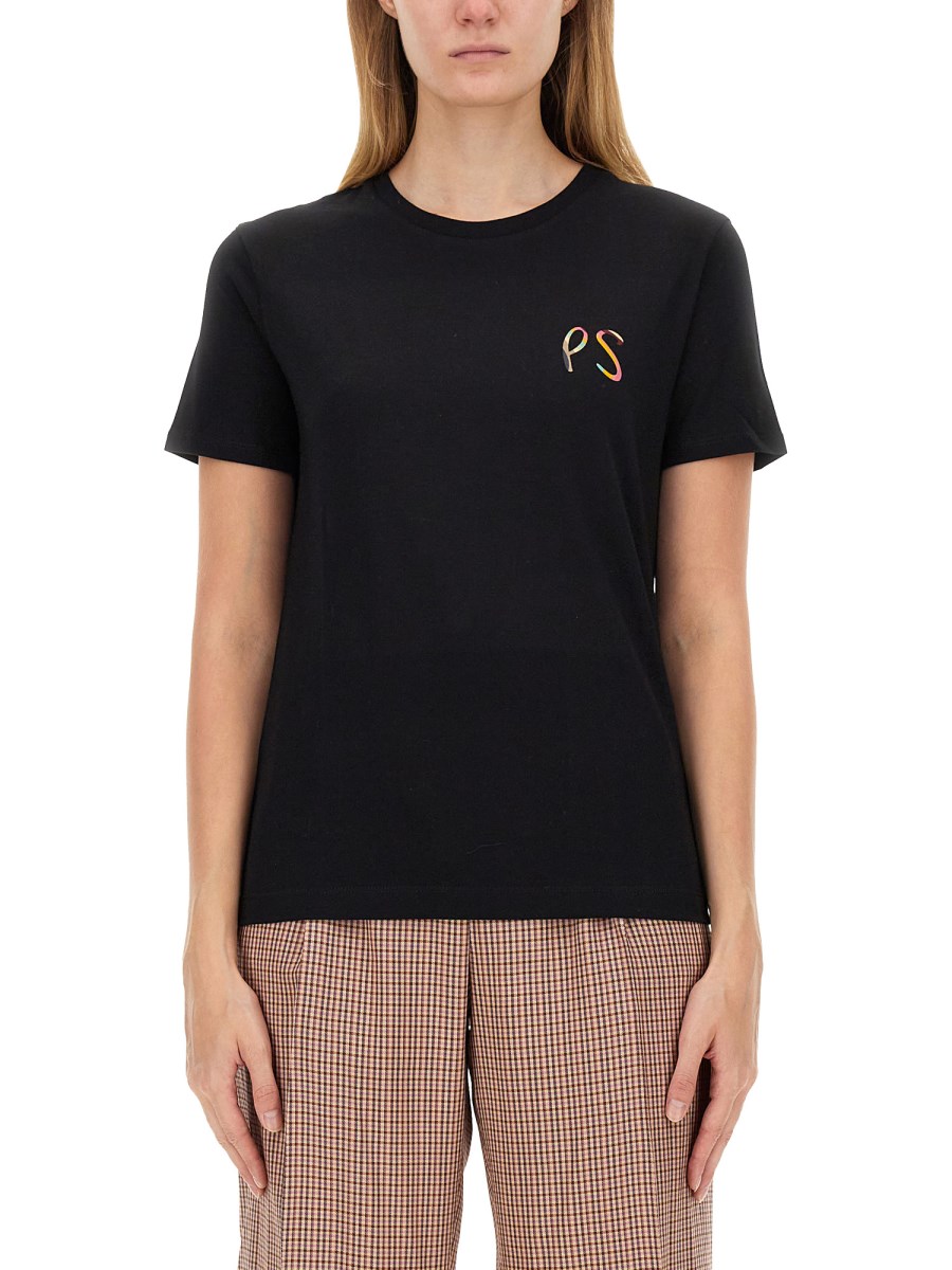 PS BY PAUL SMITH T-SHIRT IN JERSEY DI COTONE CON STAMPA LOGO