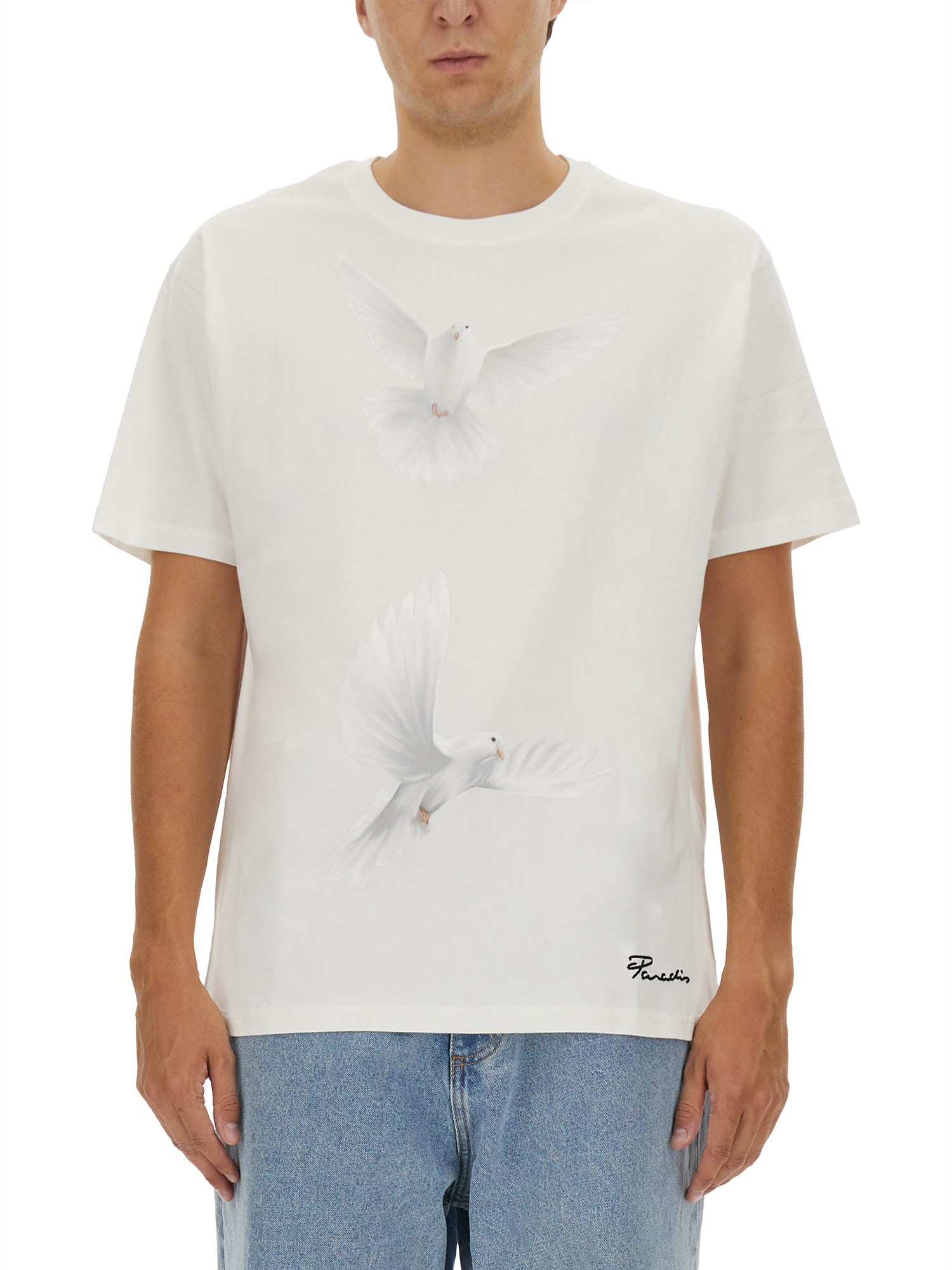 Shop 3paradis "freedom" T-shirt In White