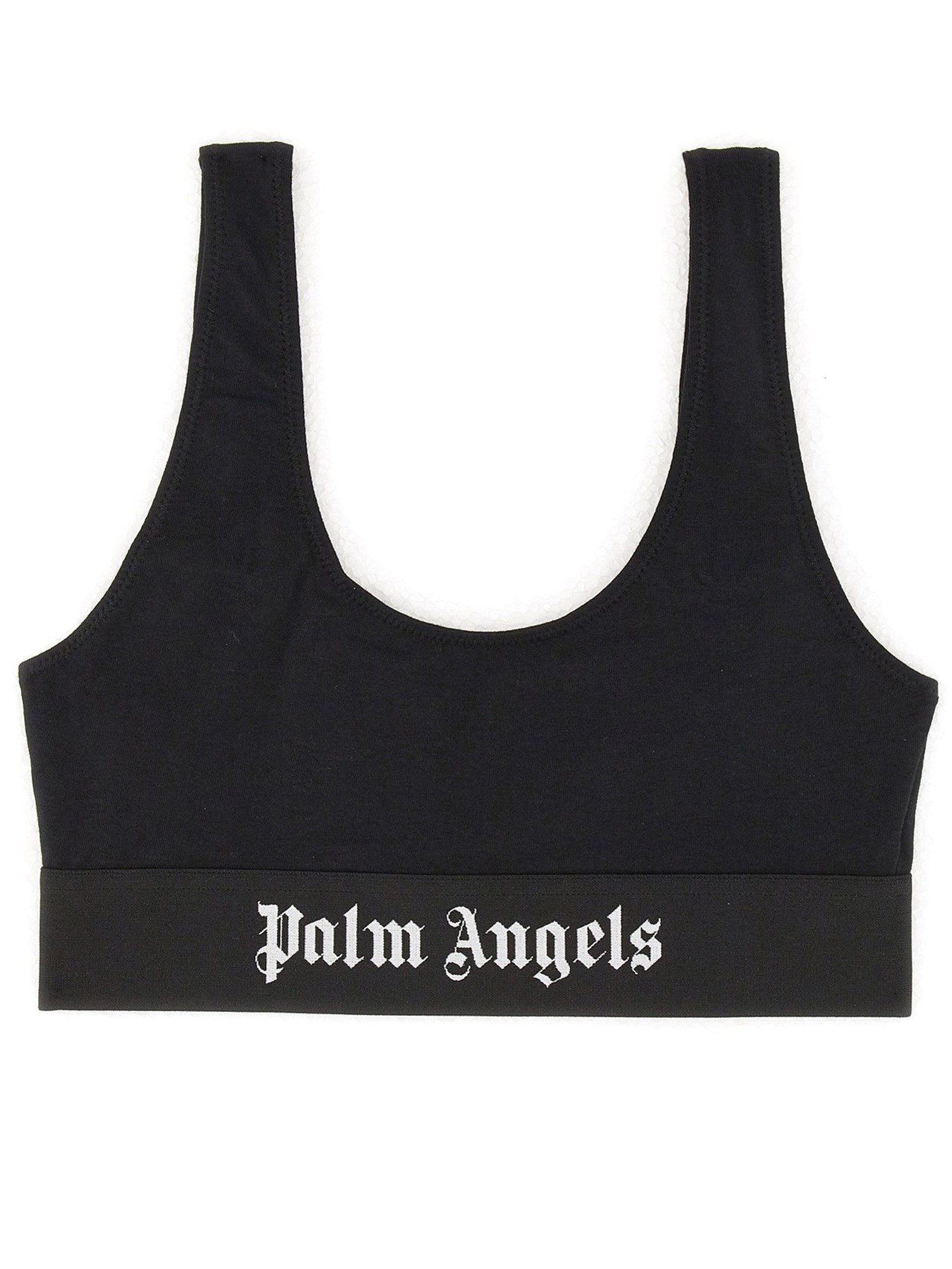 Shop Palm Angels Bralette With Logo In Black