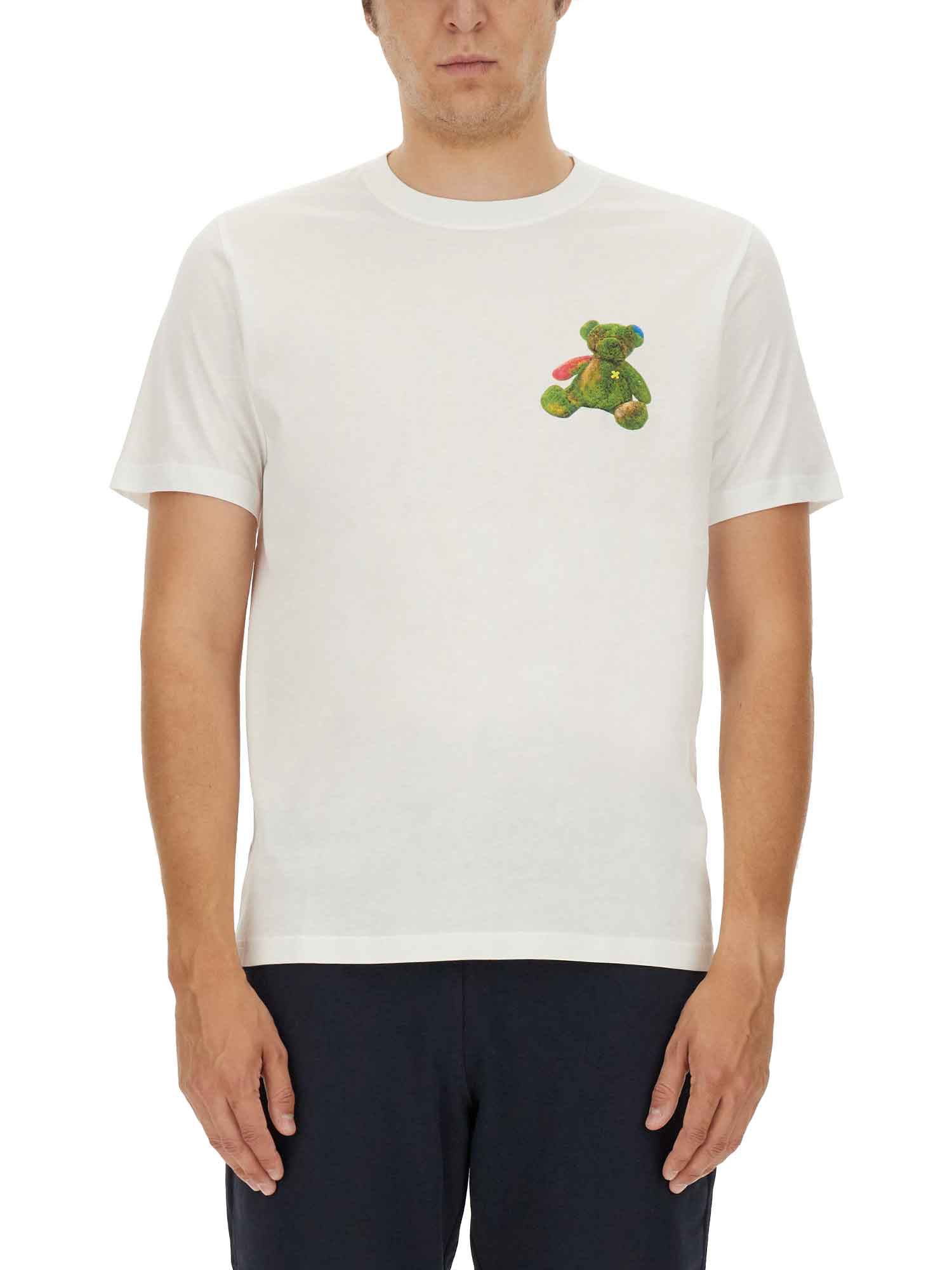 Shop Ps By Paul Smith "teddy" T-shirt In White