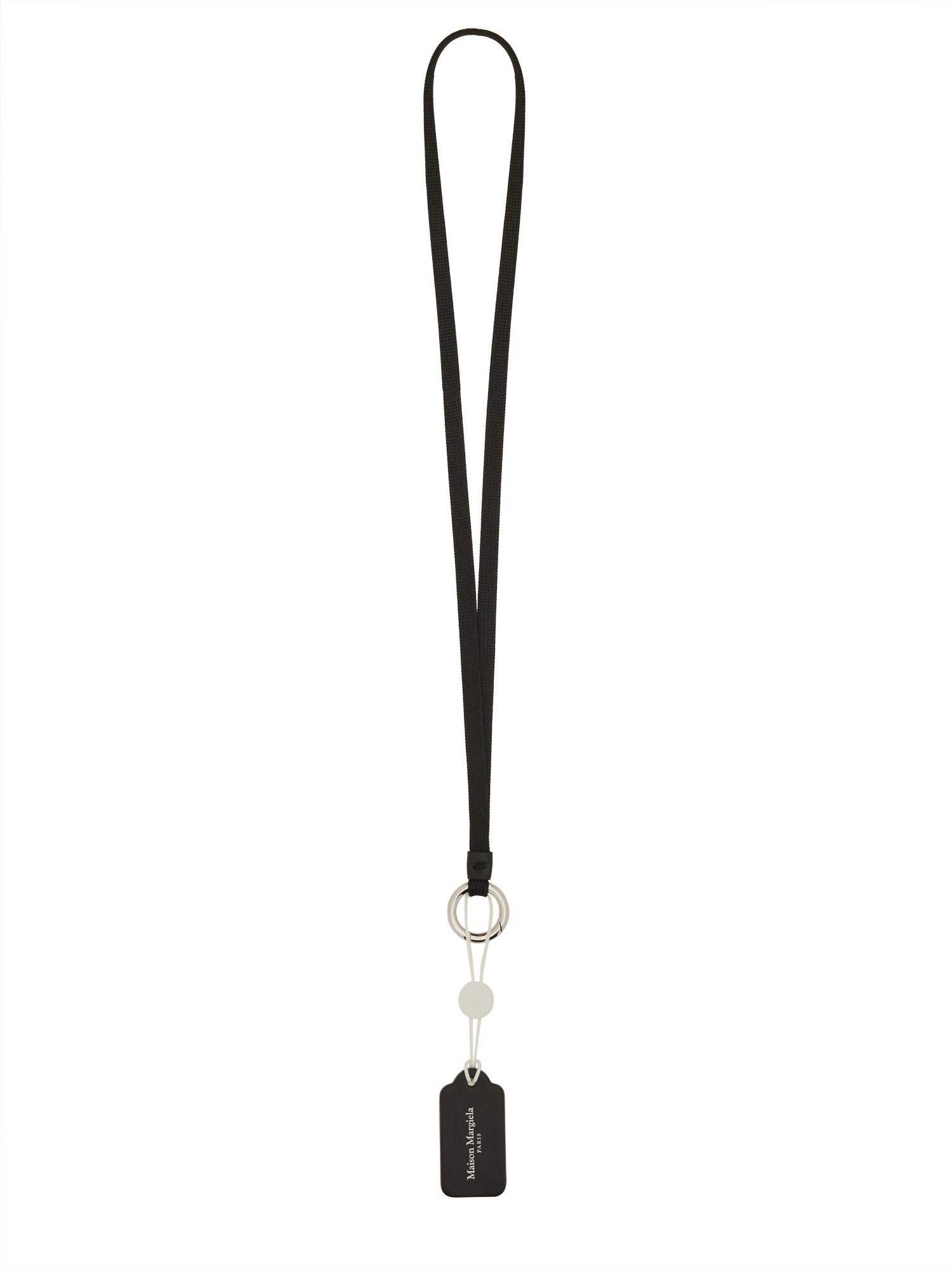 Shop Maison Margiela Keychain With Shoulder Strap Tag "four Stitches" In Black