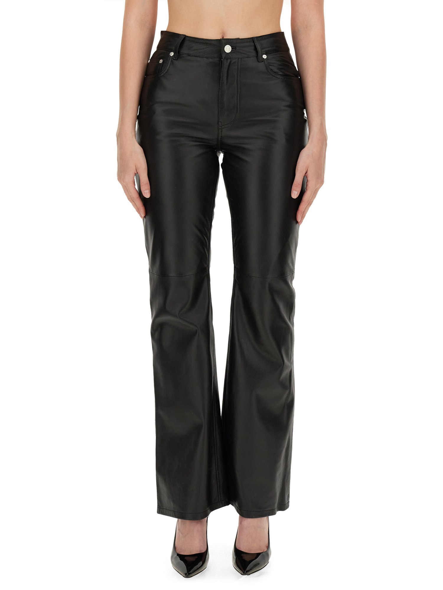 Moschino Pantalon En Cuir In Black