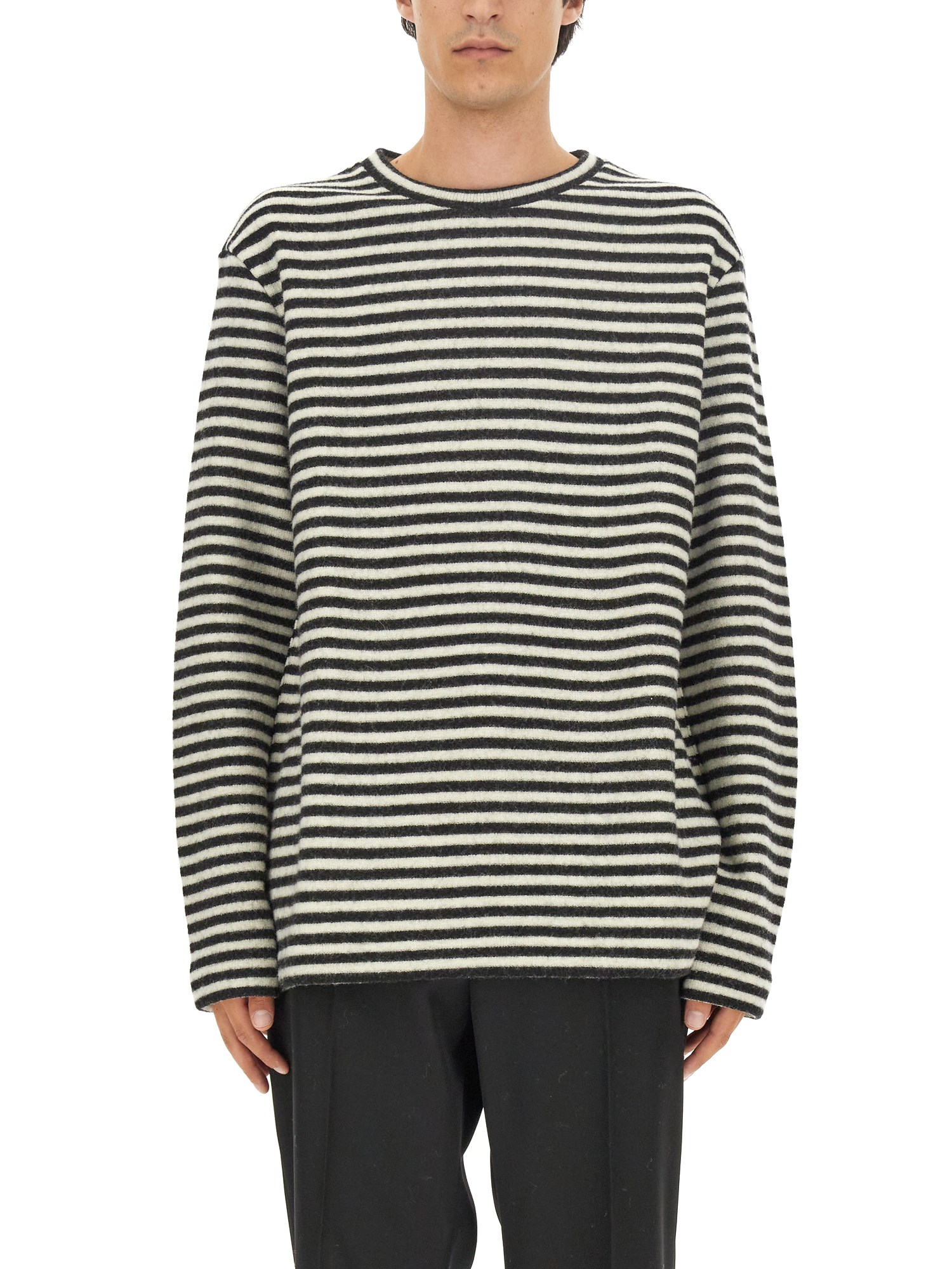Jil Sander Boiled Striped Wool Compact Jersey In Multicolour