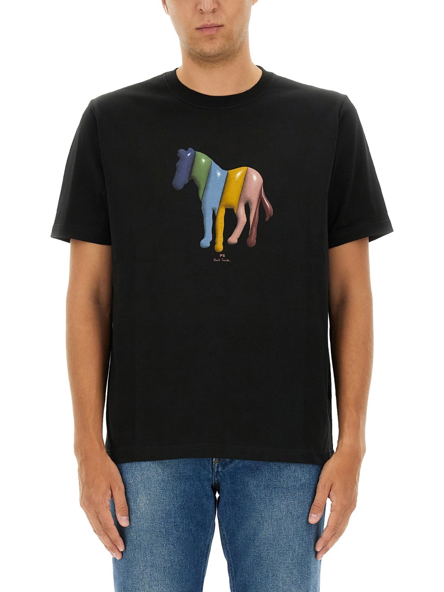 PS BY PAUL SMITH T-SHIRT "ZEBRA" IN COTONE