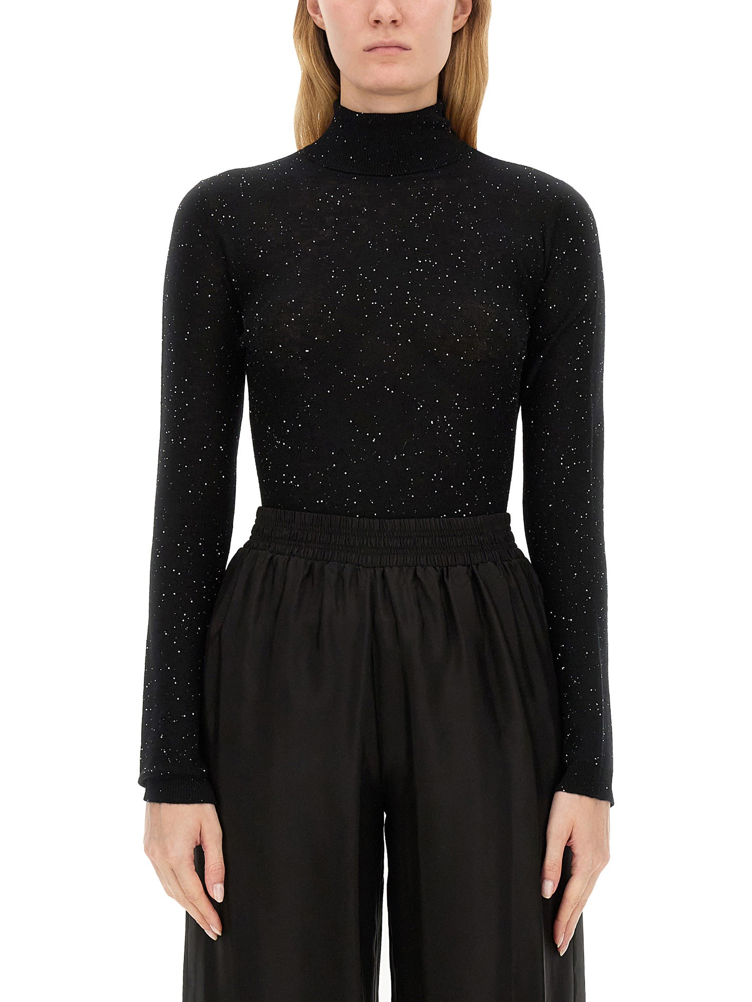 Shop Fabiana Filippi Slim Fit Sweater In Black