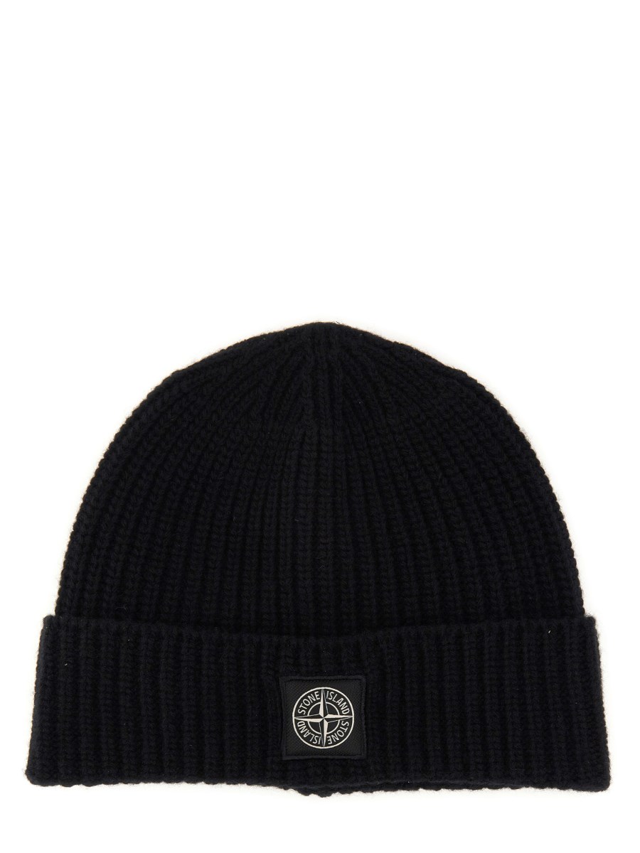 STONE ISLAND CAPPELLO BEANIE CON LOGO IN LANA