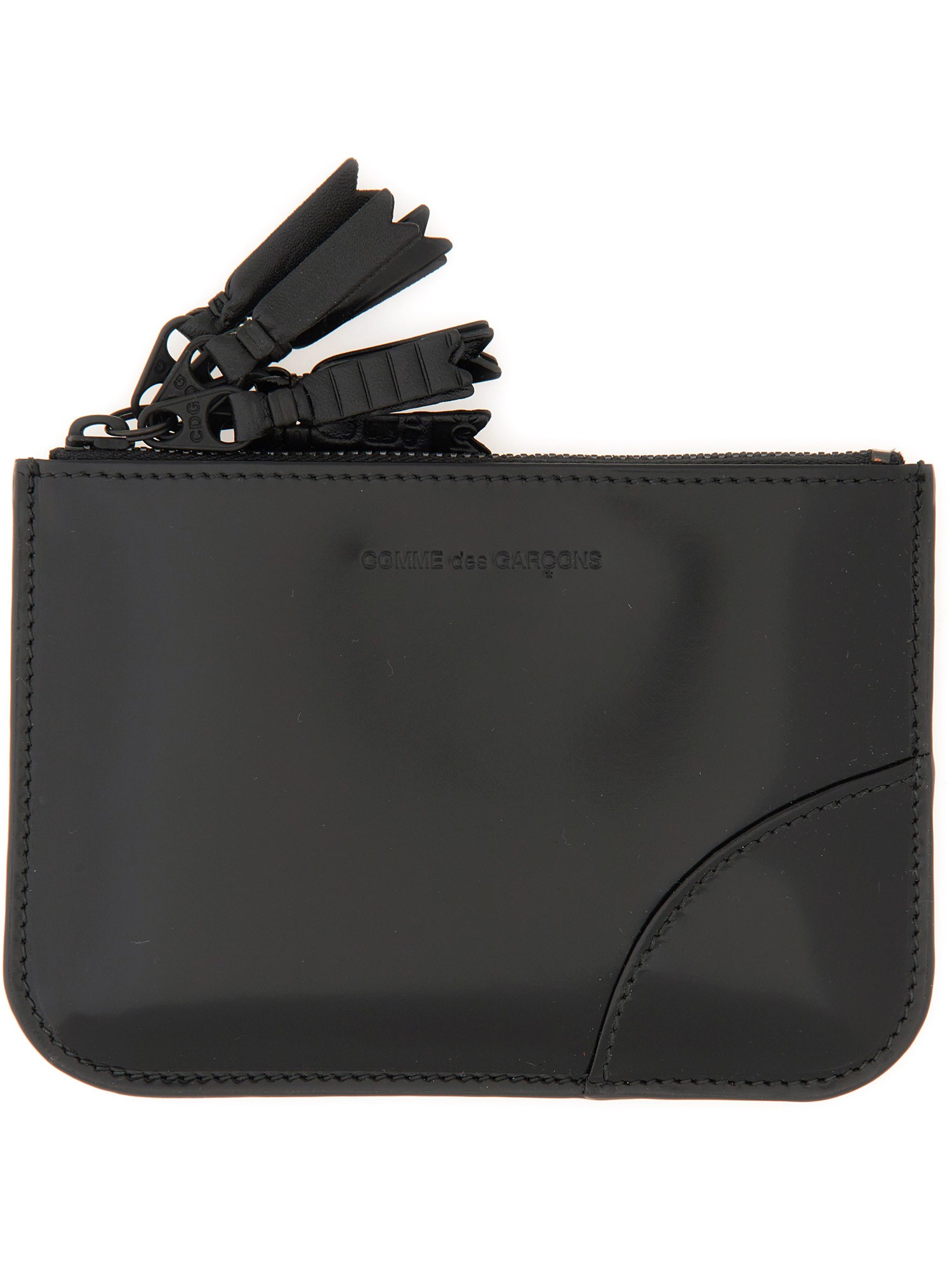 Shop Comme Des Garçons Zipper Wallet Medley Series In Black