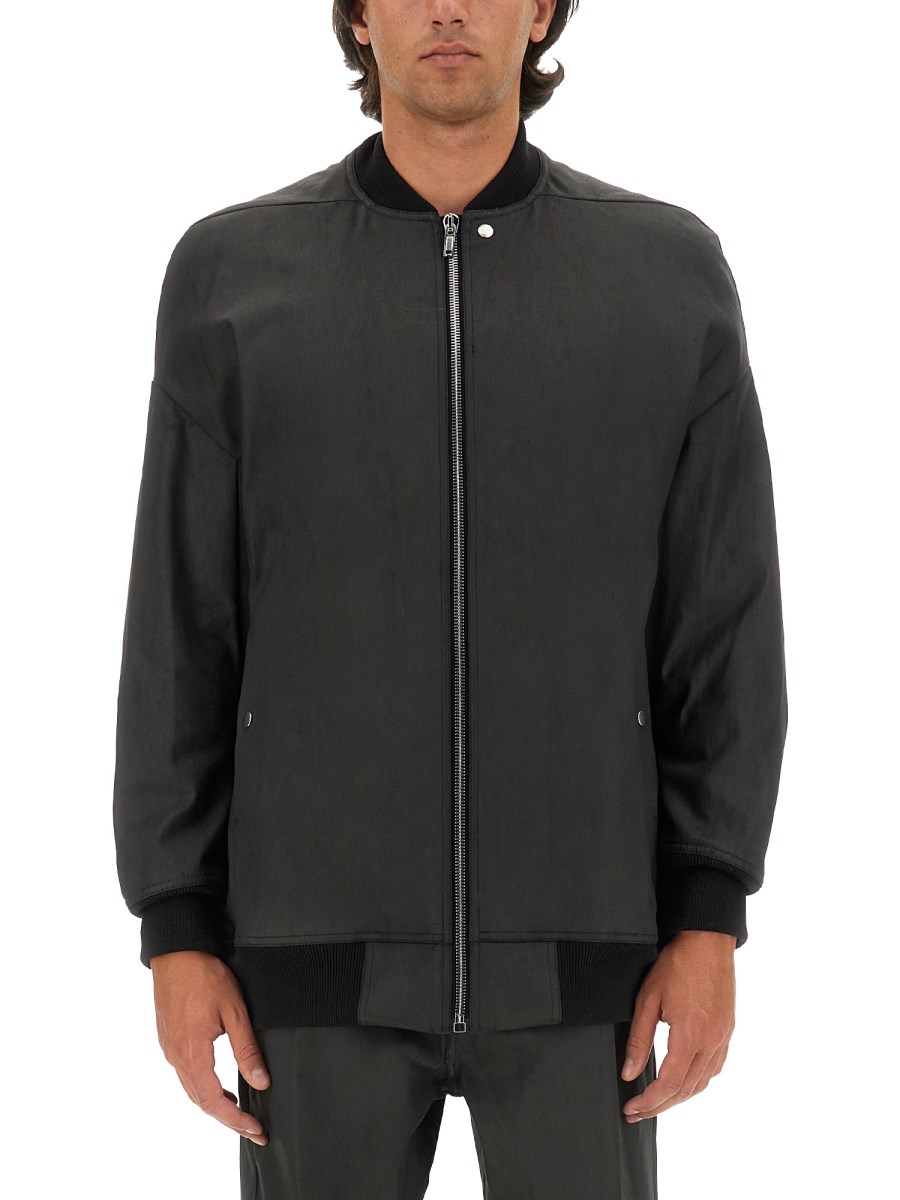 RICK OWENS BOMBER IN DENIM DI COTONE CON ZIP