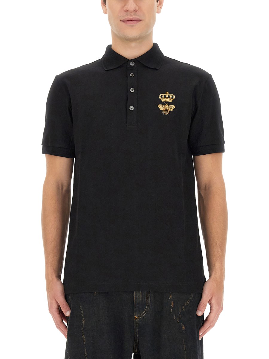 DOLCE & GABBANA POLO IN PIQUE DI COTONE