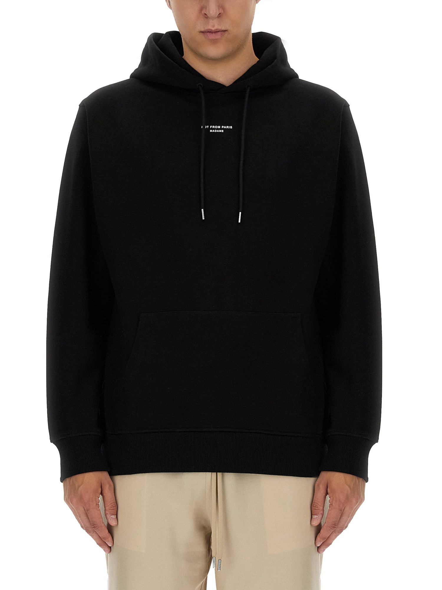 Drôle De Monsieur Black 'le Hoodie Slogan' Hoodie In Black