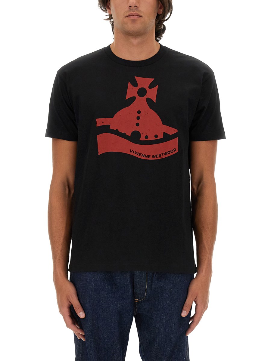 VIVIENNE WESTWOOD T-SHIRT "SUNKEN ORB" IN COTONE