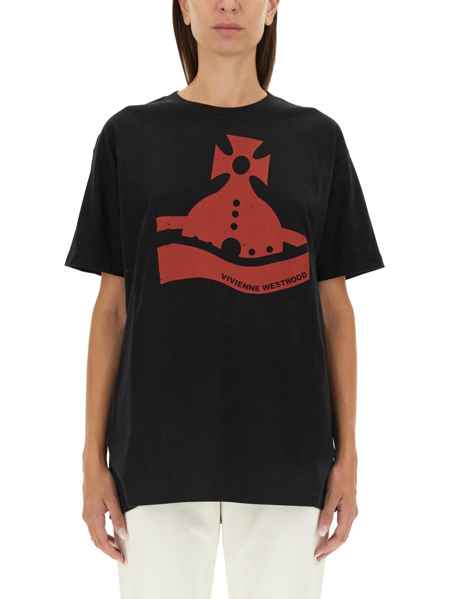 VIVIENNE WESTWOOD T-SHIRT SUNKEN ORB IN COTONE