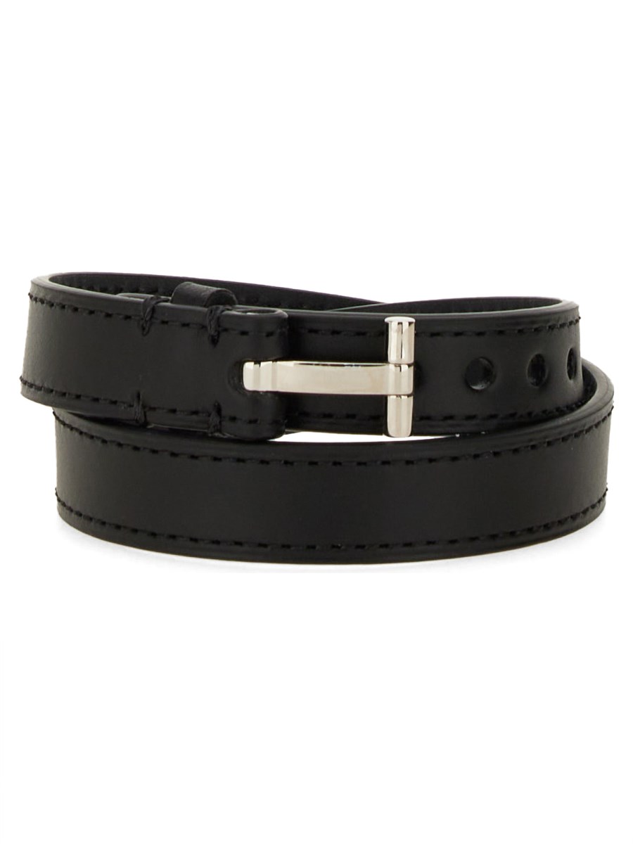 TOM FORD BRACCIALE IN PELLE CON LOGO