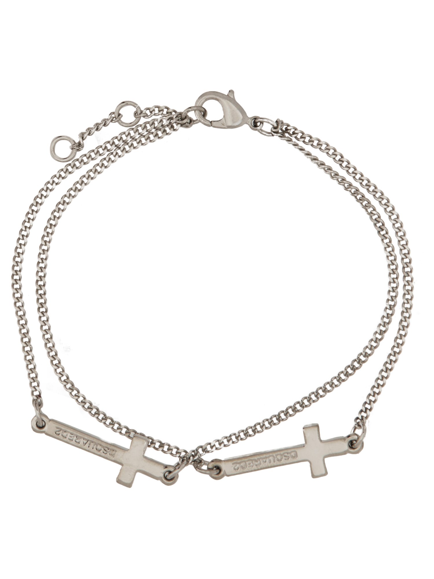 Shop Dsquared2 Logo Bracelet In Silver