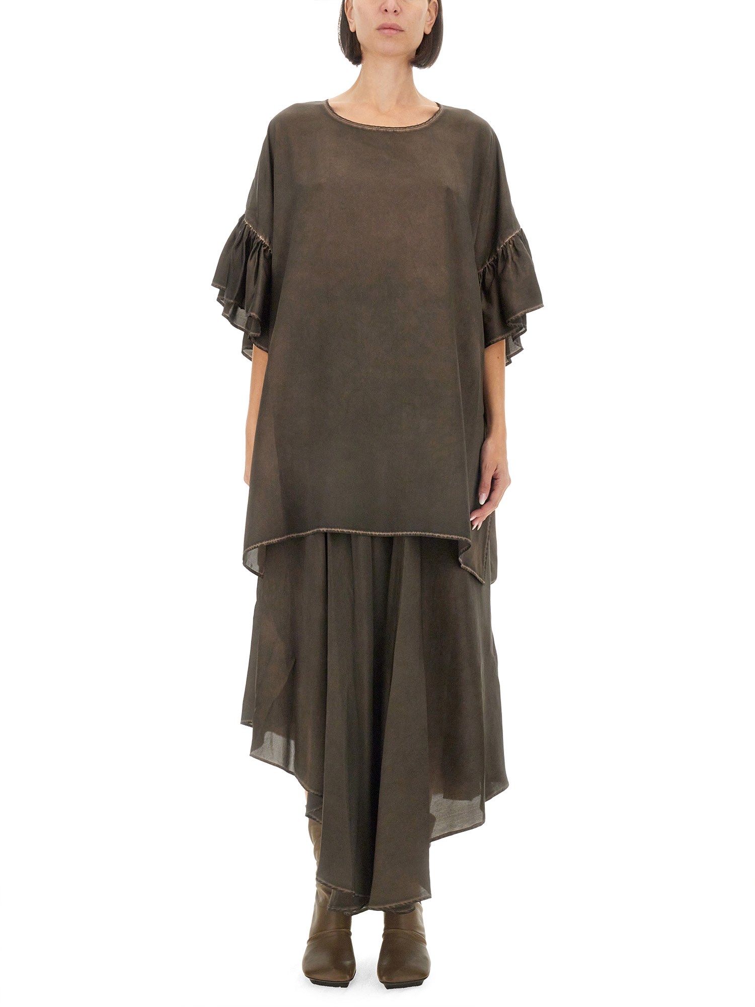 Shop Uma Wang Top "talib" In Brown