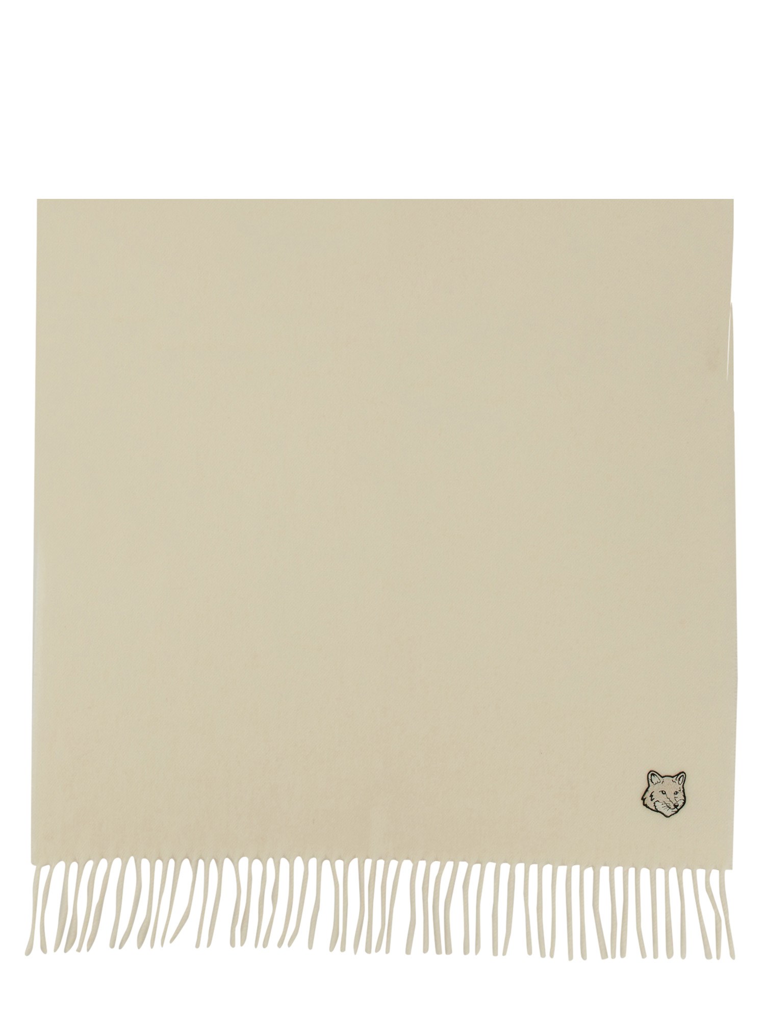 Shop Maison Kitsuné Wool Scarf In White