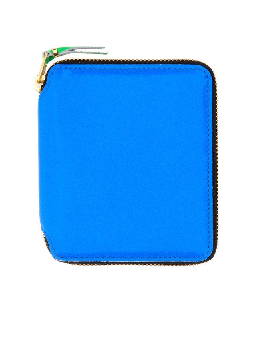 COMME DES GARCONS WALLET PORTAFOGLIO SUPER FLUO IN PELLE