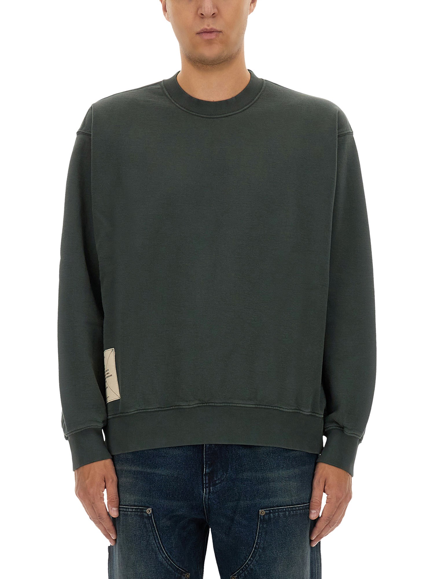 Shop Amish Sweatshirt X Dan Sablon In Military Green