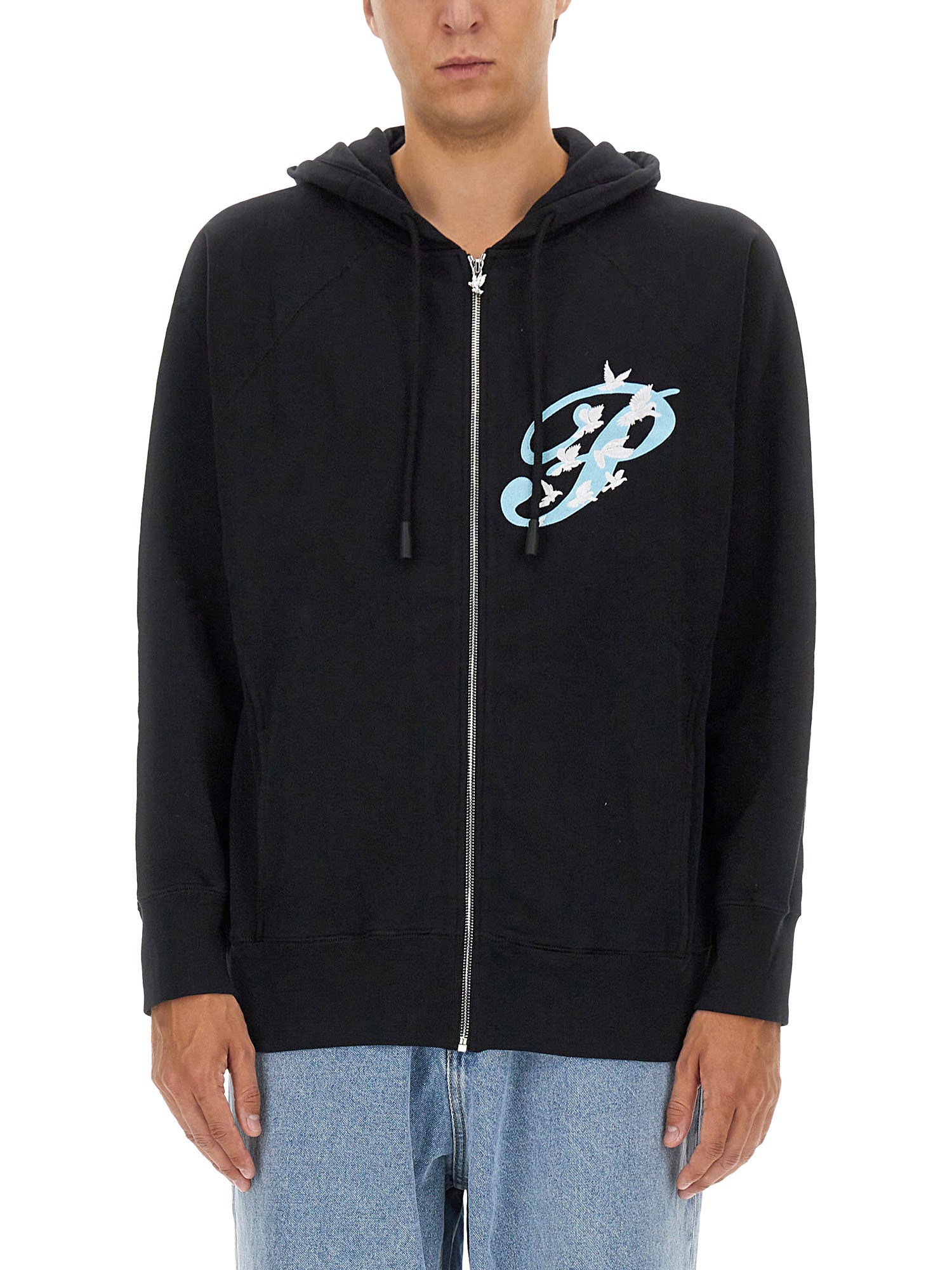 Shop 3paradis Zip Sweatshirt. In Black