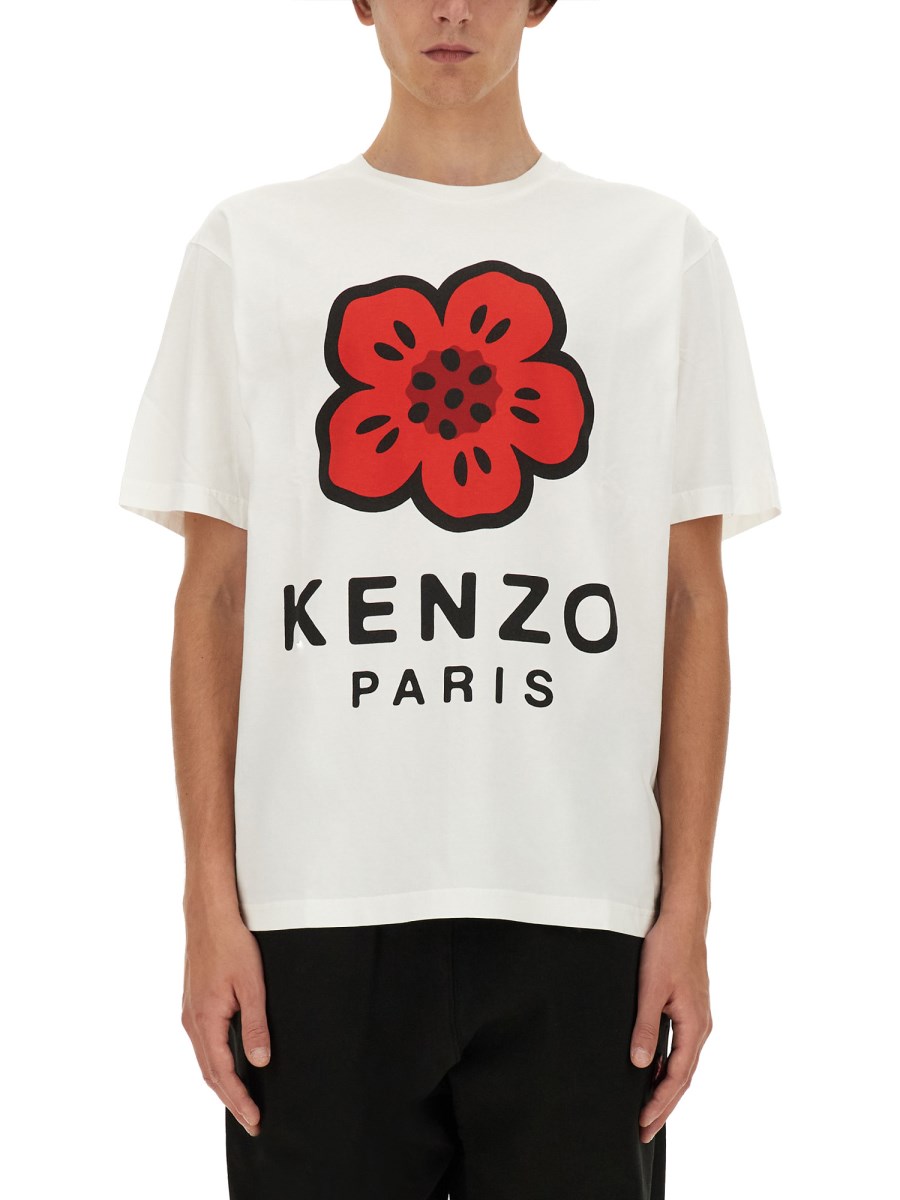 KENZO T-SHIRT BOKE FLOWER IN JERSEY DI COTONE