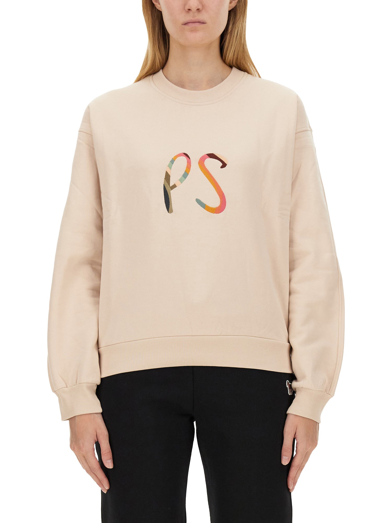 Shop Ps By Paul Smith Swirl Logo Sweatshirt In Ivory