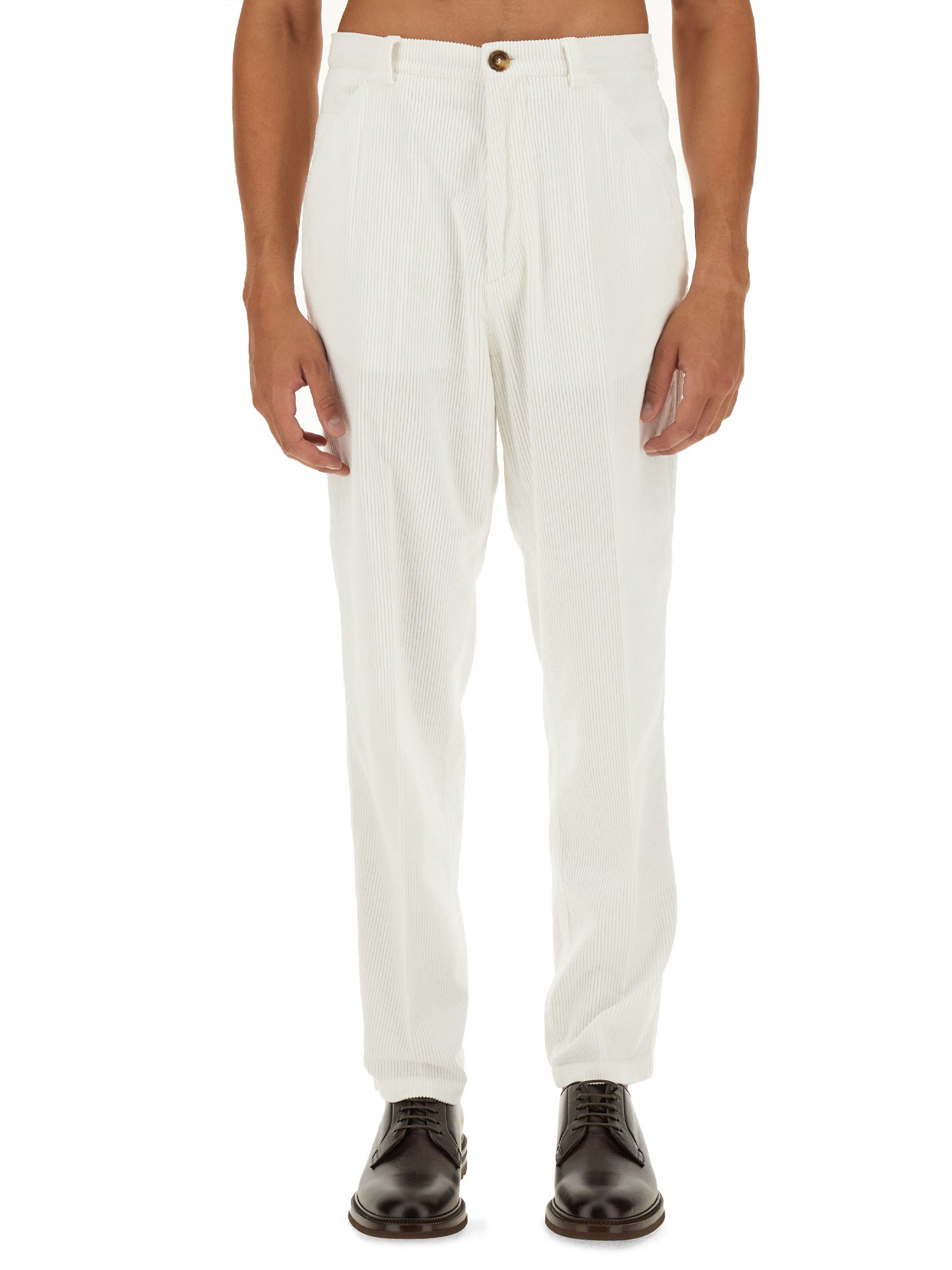 Brunello Cucinelli Men's Linen Pants In White