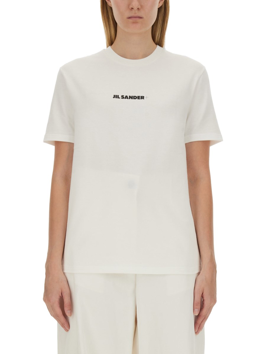 JIL SANDER T-SHIRT IN JERSEY DI COTONE CON STAMPA LOGO