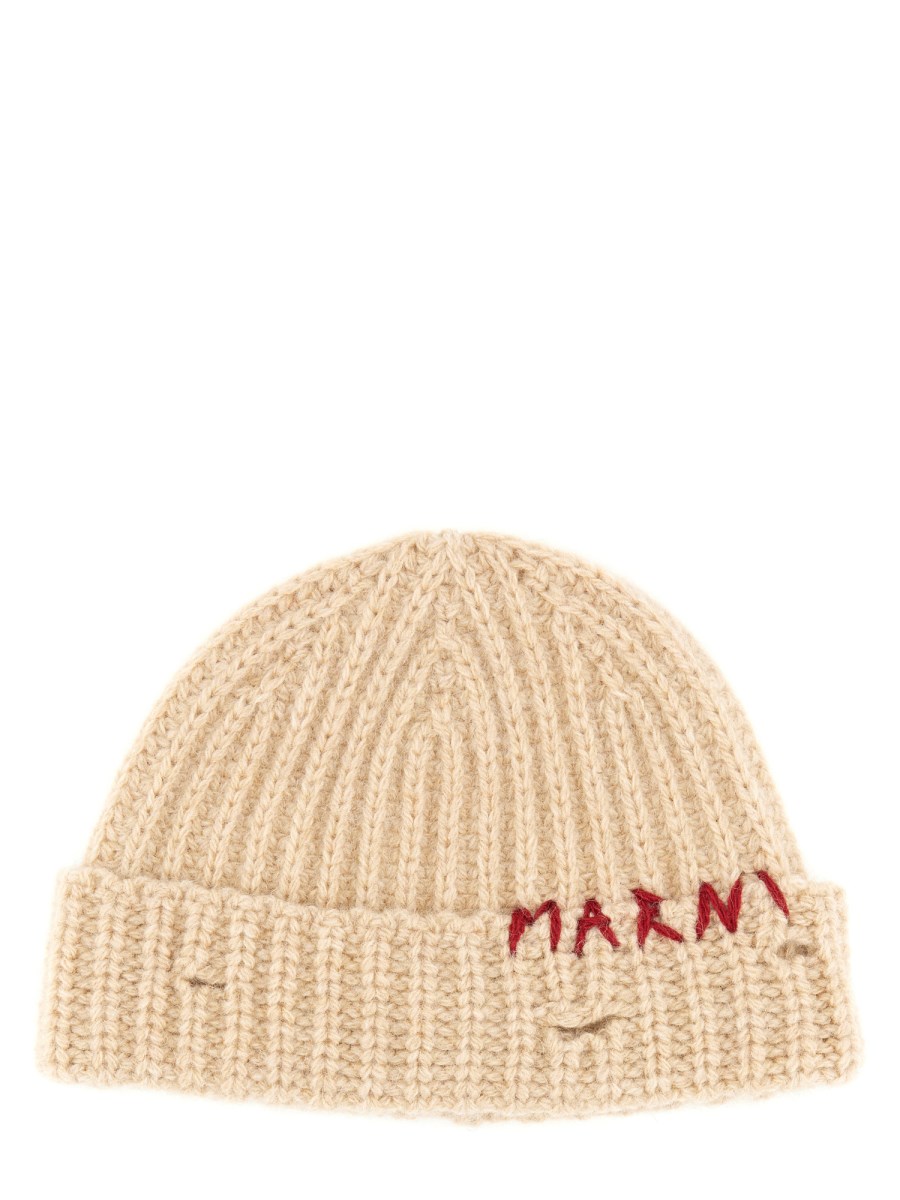 MARNI CAPPELLO BEANIE CON LOGO IN LANA