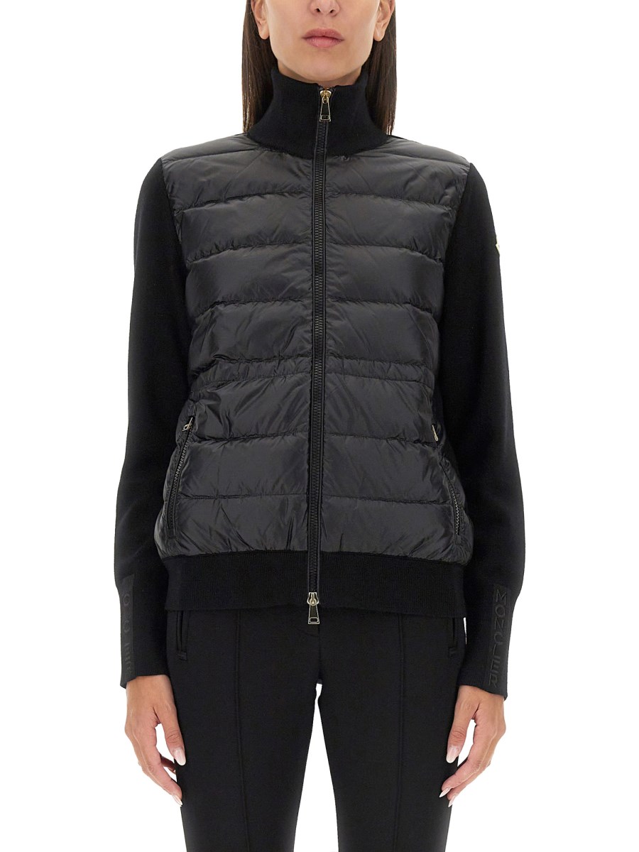 MONCLER CARDIGAN IN NYLON CON LOGO