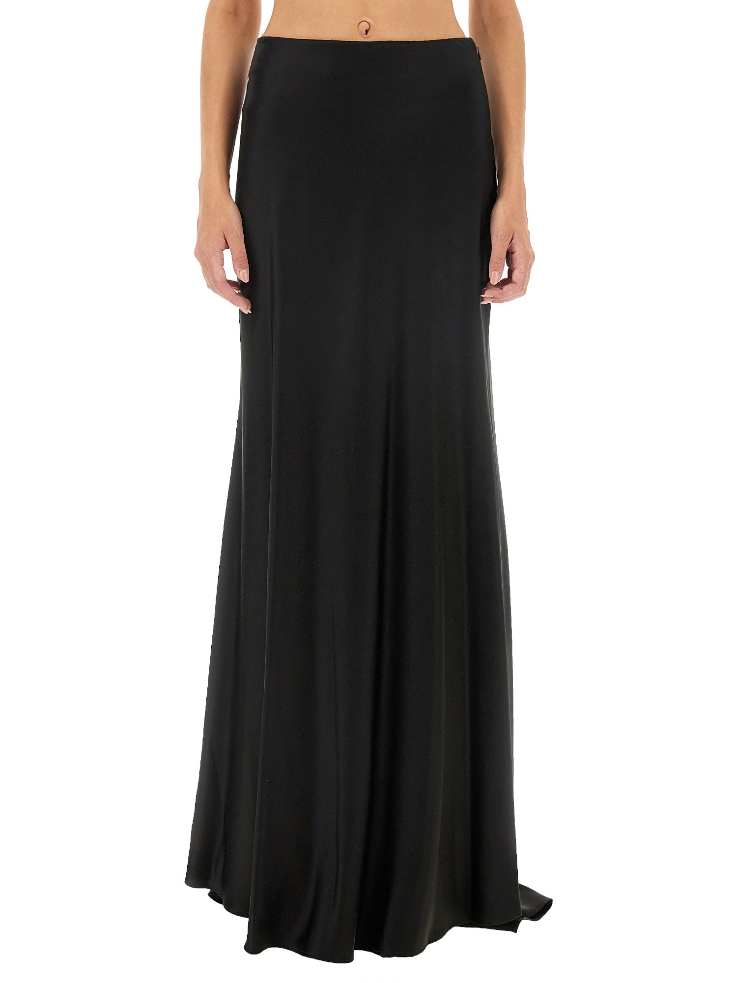 Shop Kiton Long Skirt In Black