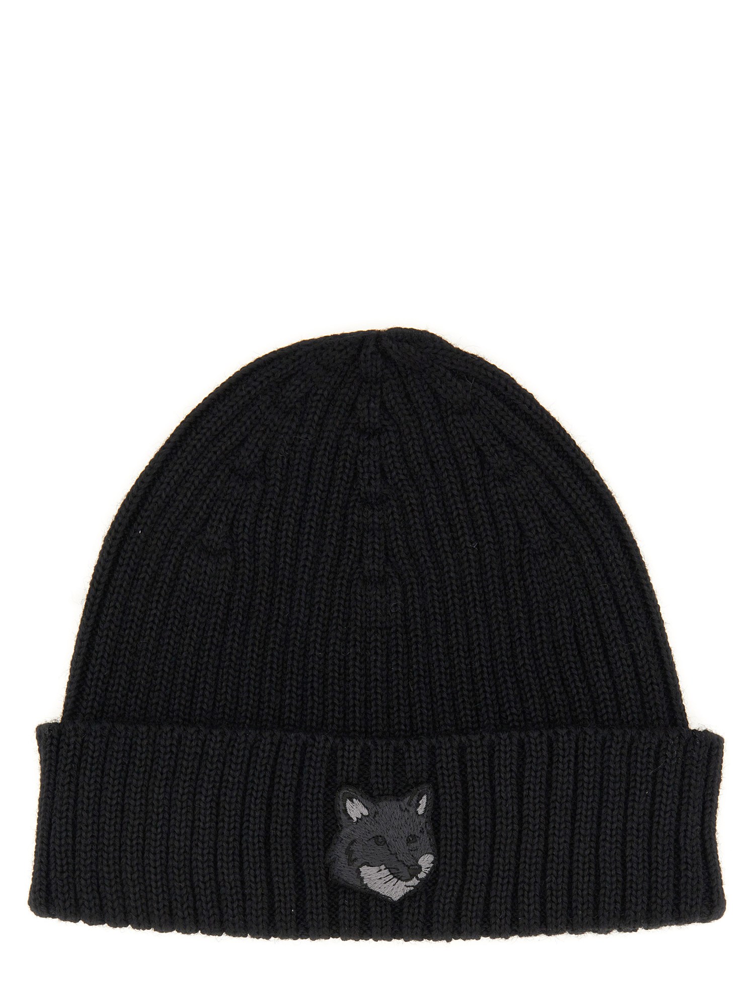 MAISON KITSUNÉ BEANIE HAT WITH FOX HEAD 