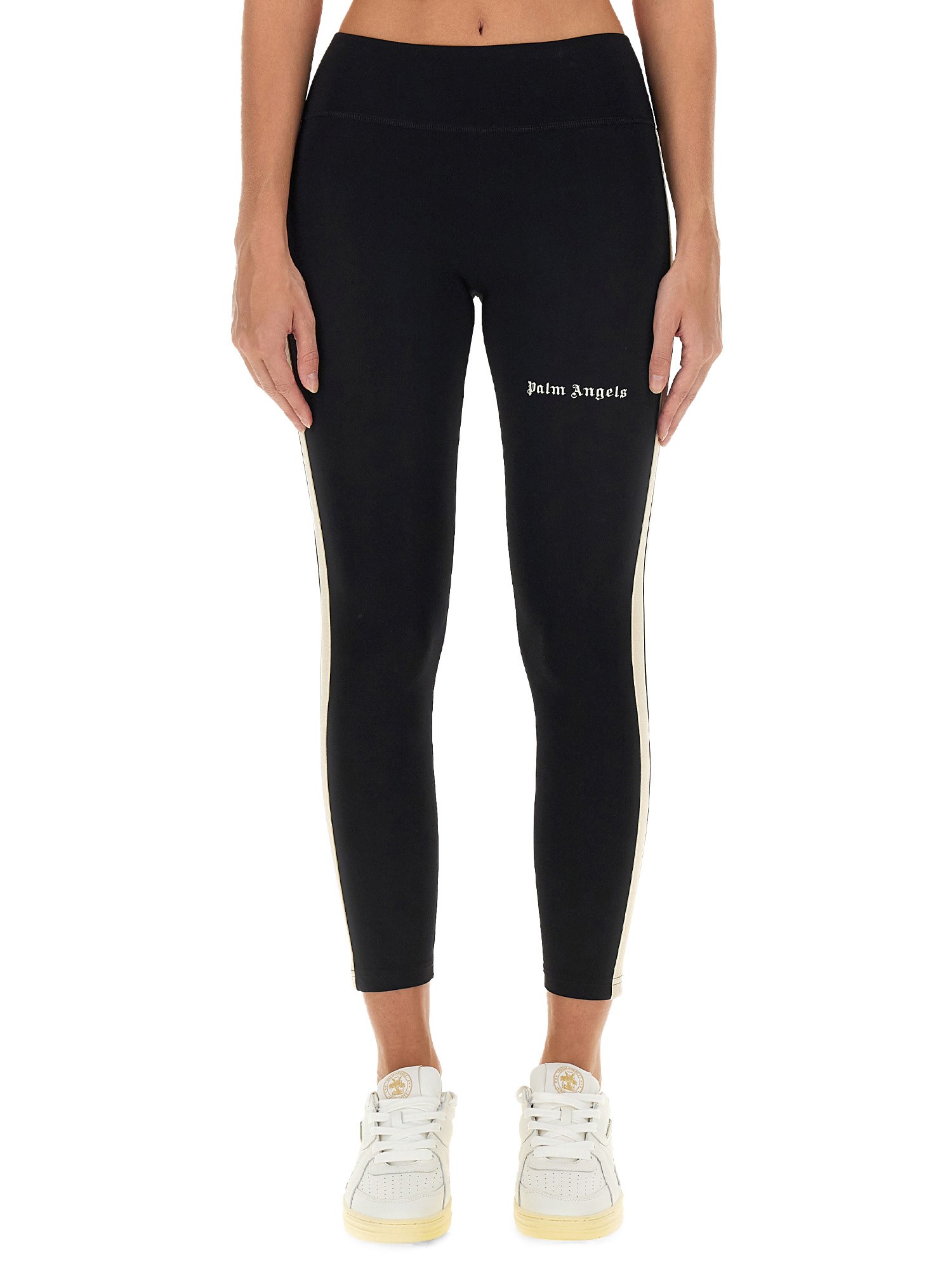 Shop Palm Angels Leggings With Logo In Black