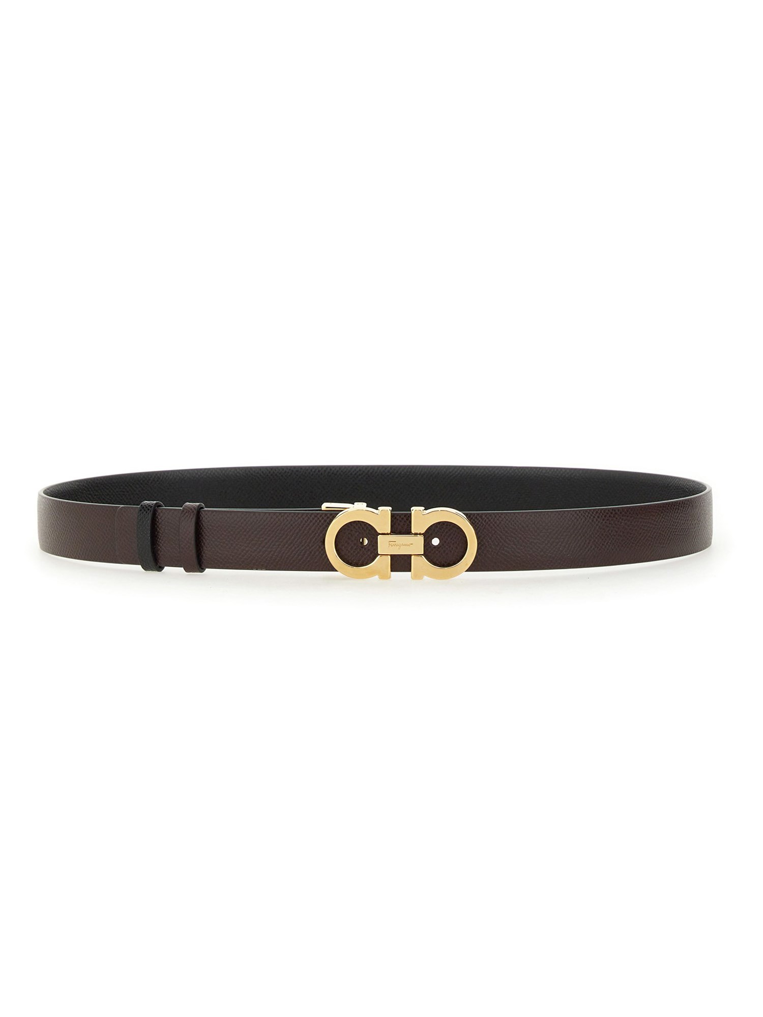 Shop Ferragamo Reversible "hooks" Belt In Brown